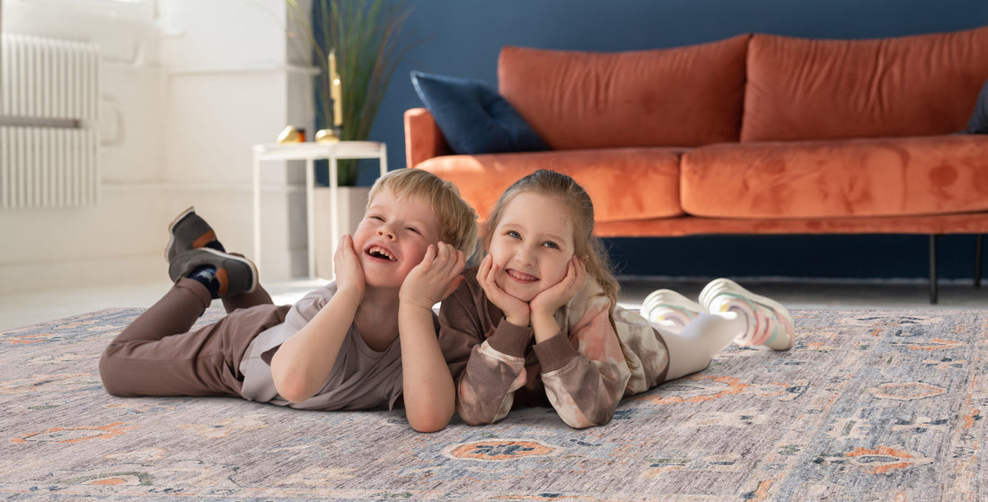 turkish oushak rug non toxic kid friendly