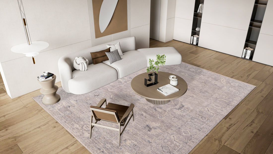 Angora Goat Wool Rug in Living Room