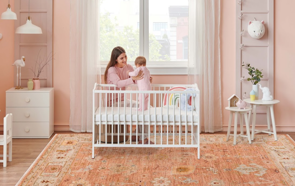 Baby Safe Kid Safe Oushak Rugs in Nursery and Kids Room