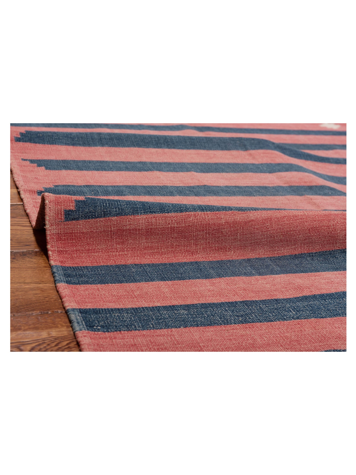 Old Afghan Dhurrie 25119 Rose Blue 3.11x7.3 Hand Woven Rug