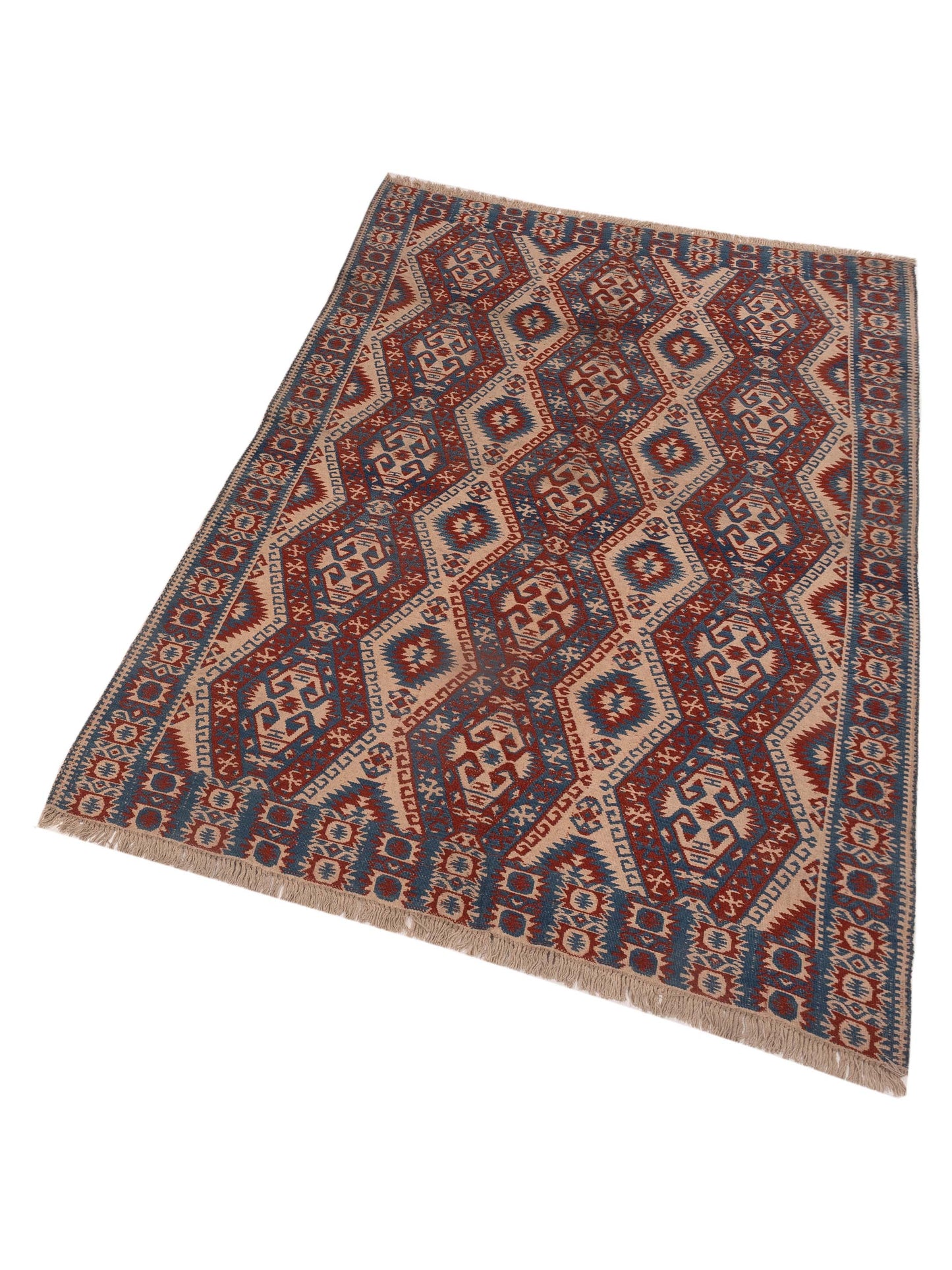 Kilim 43435 Blue Red 5.3x7.11 Hand Woven Rug