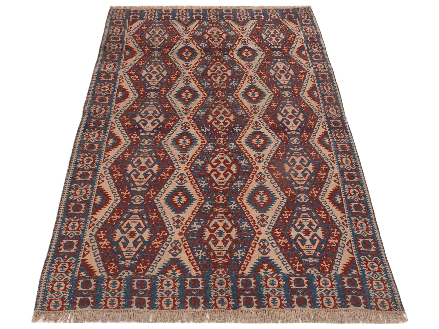 Kilim 43435 Blue Red 5.3x7.11 Hand Woven Rug