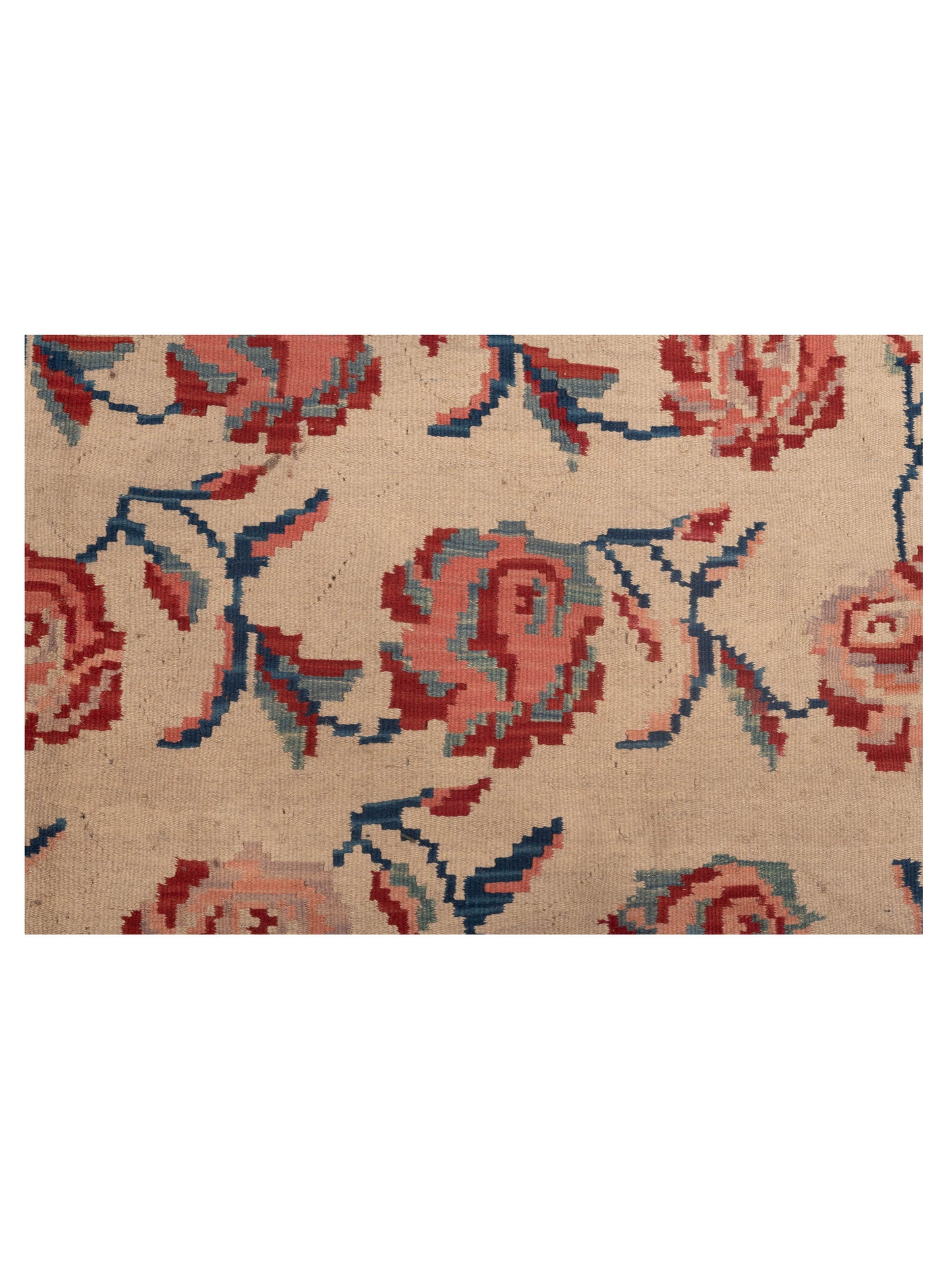 Old Basserabian Kilim 47456 Ivory 5.8x7.3 Hand Woven Rug