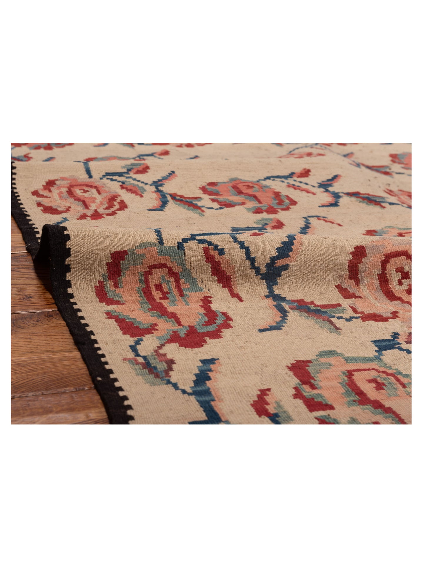 Old Basserabian Kilim 47456 Ivory 5.8x7.3 Hand Woven Rug
