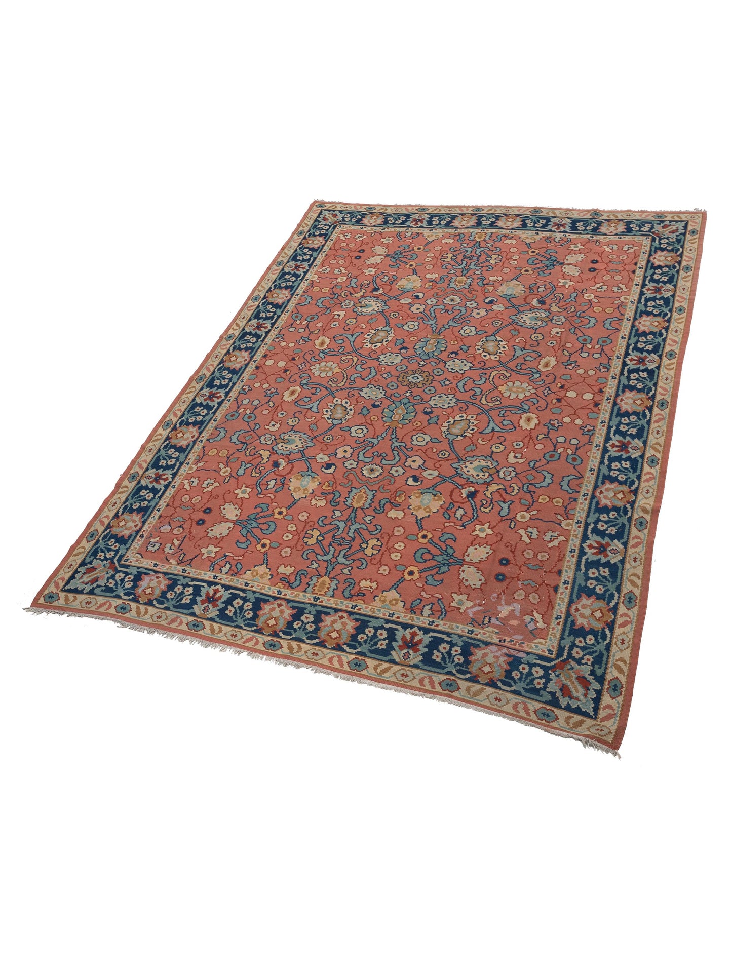 Transilvanian Kilim 51423 Rose Navy 8.6x12.11 Hand Woven Rug