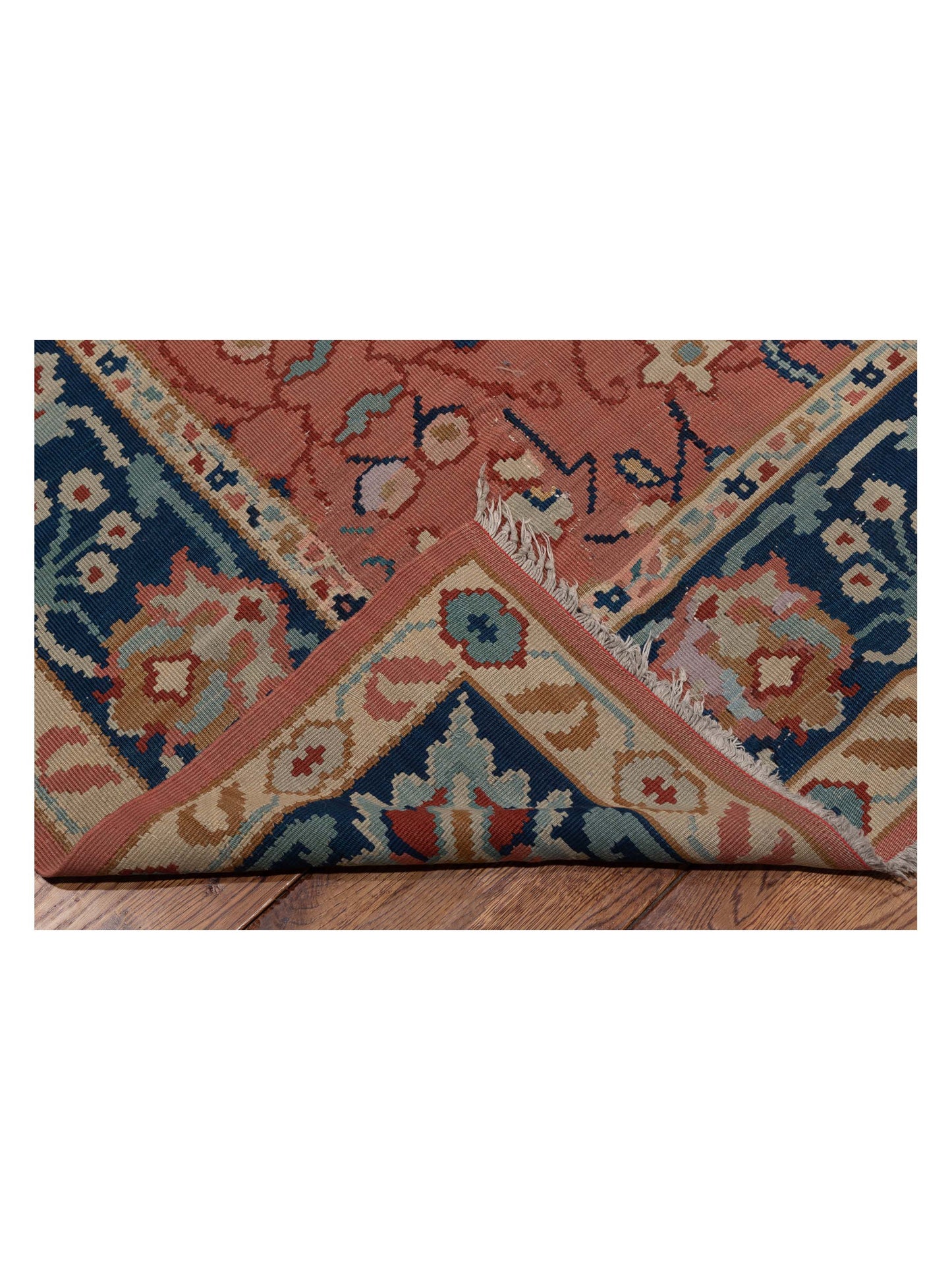 Transilvanian Kilim 51423 Rose Navy 8.6x12.11 Hand Woven Rug