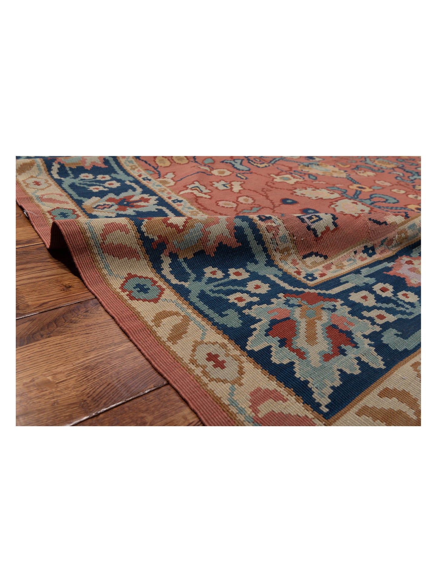 Transilvanian Kilim 51423 Rose Navy 8.6x12.11 Hand Woven Rug