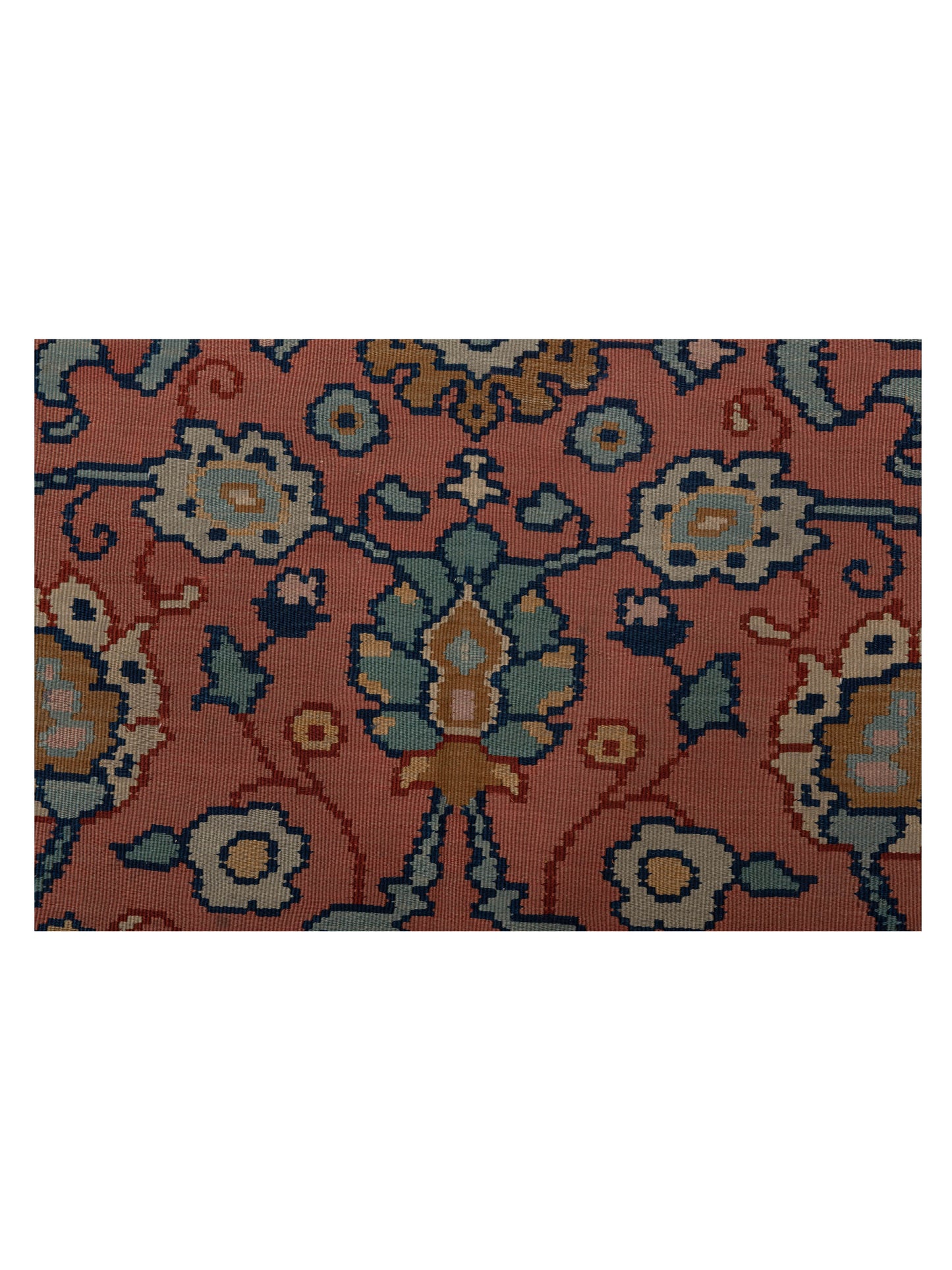 Transilvanian Kilim 51423 Rose Navy 8.6x12.11 Hand Woven Rug