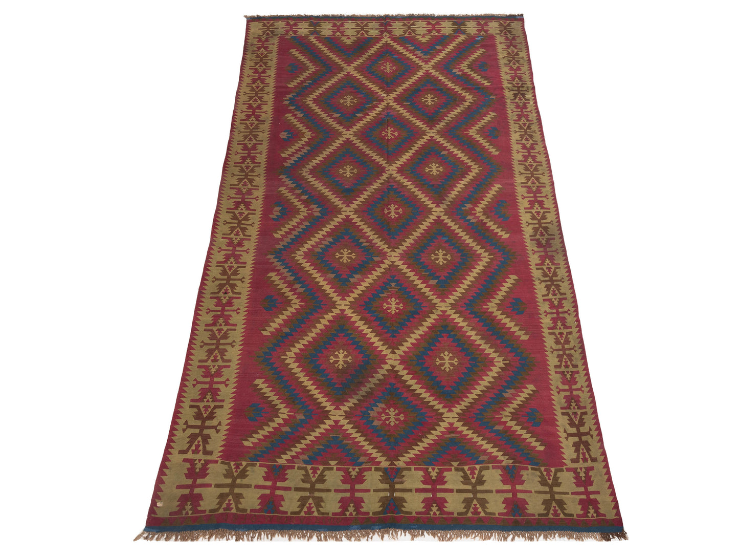 Transilvanian Kilim 52604 Red Beige 7.8x12.11 Hand Woven Rug