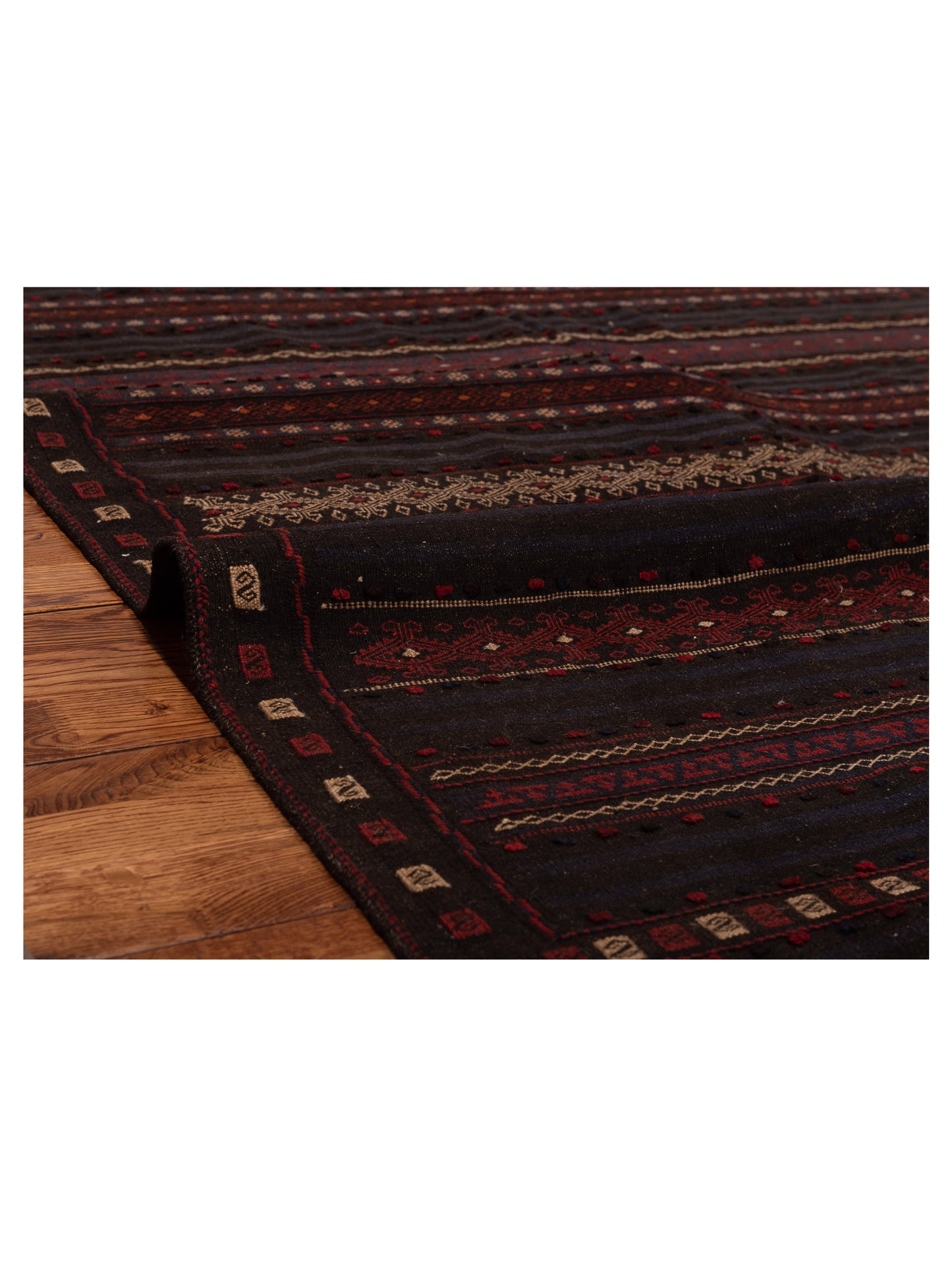Afghan Soumak 54703 Black 5x9.9 Hand Woven Rug