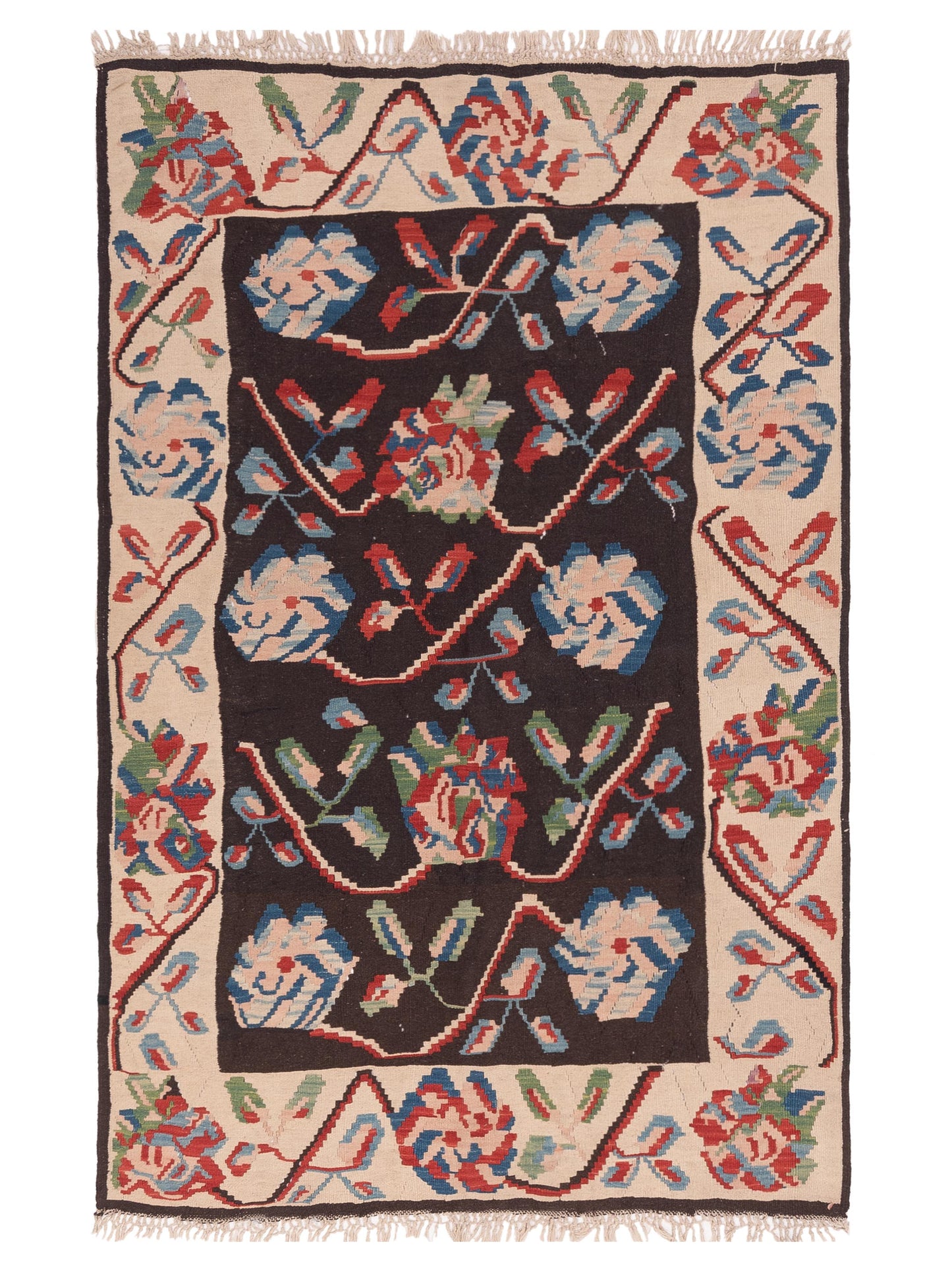 Pasha Old Basserabian Kilim Brown Ivory Traditional