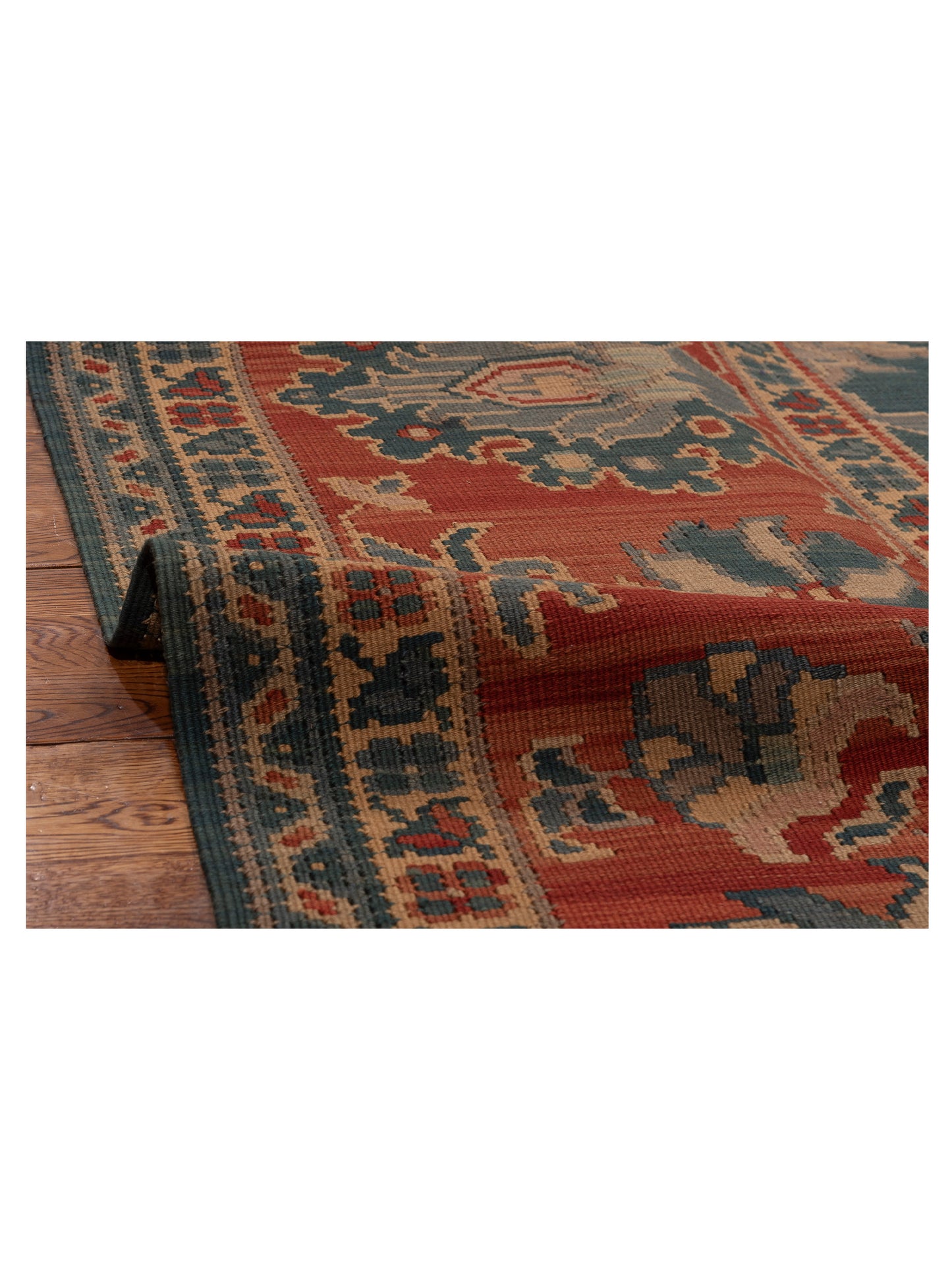 Transilvanian Kilim 62899 Blue Red 11.3x15.10 Hand Woven Rug