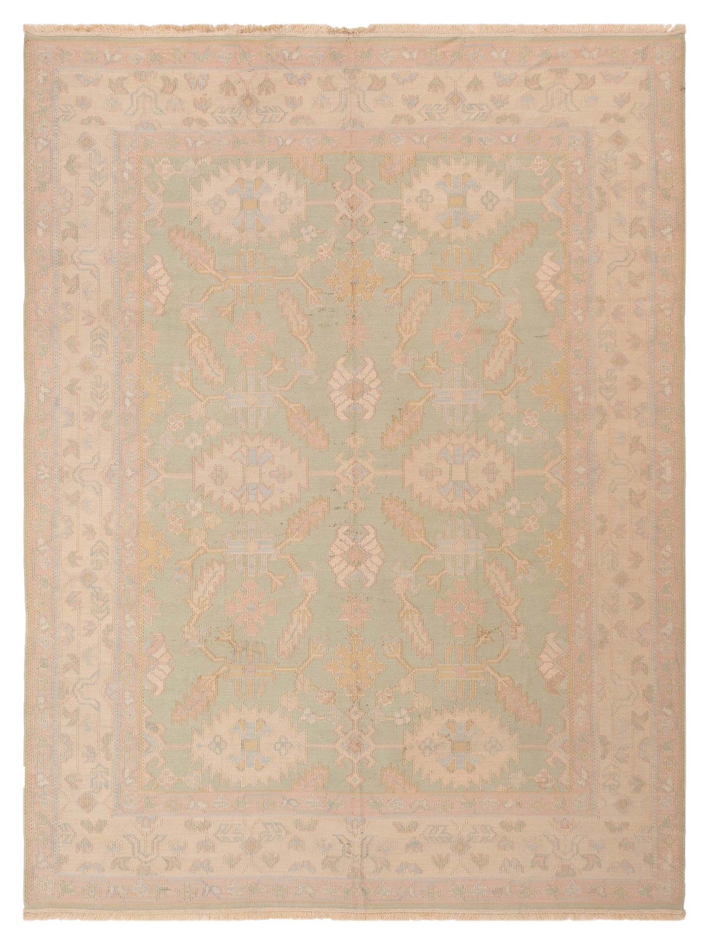Pasha Transilvanian Kilim Light Green Beige Traditional
