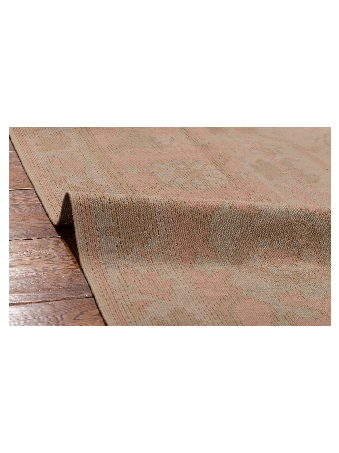 Transilvanian Kilim 65598 Cream Pink 12x17.7 Hand Woven Rug