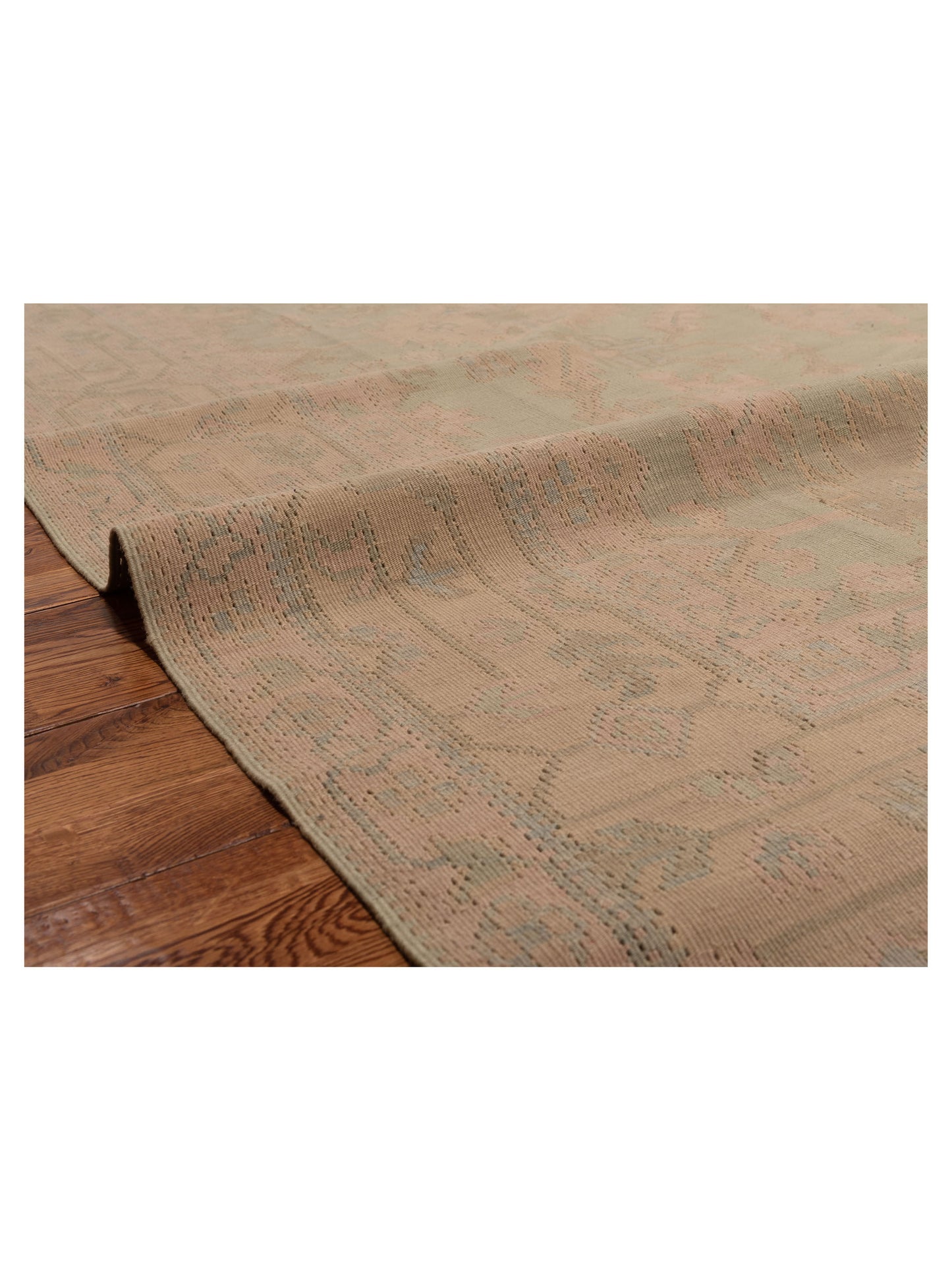 Transilvanian Kilim 65747 Green Cream 7.10x10.8 Hand Woven Rug