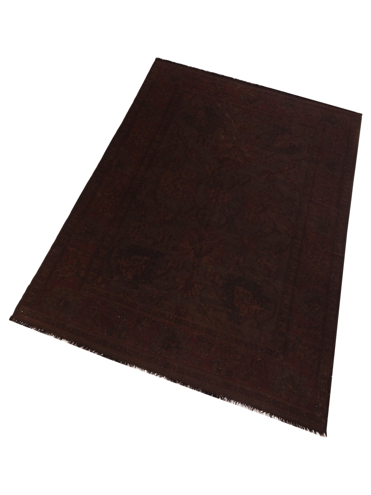 Vintage 65942 Dark Brown 6.7x10.1 Hand Knotted Rug