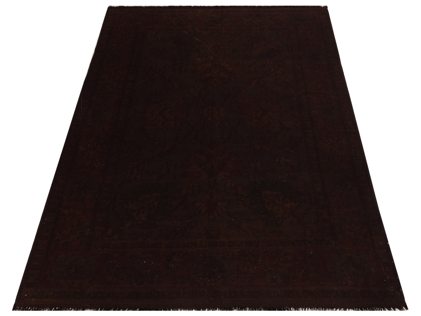 Vintage 65942 Dark Brown 6.7x10.1 Hand Knotted Rug
