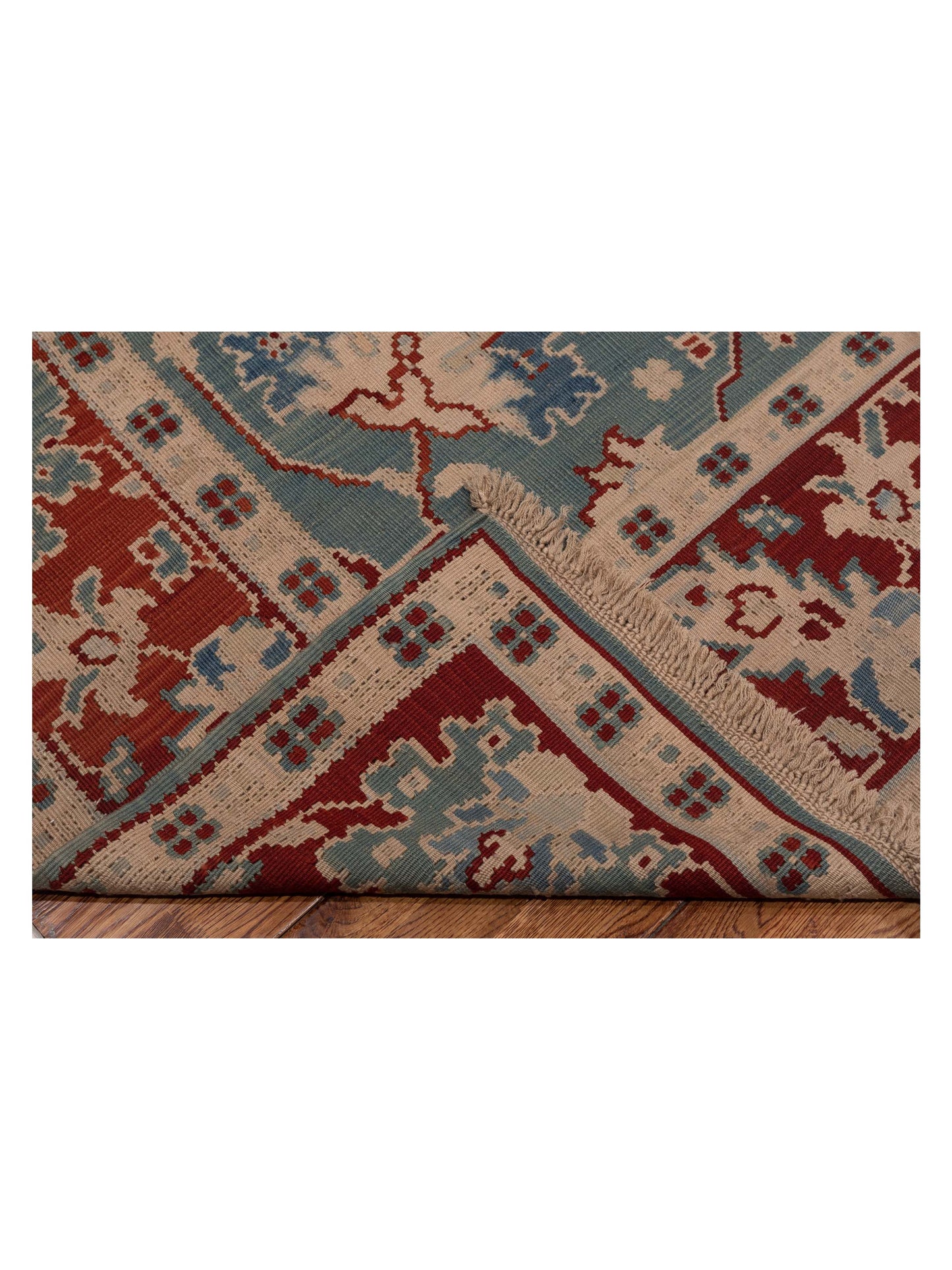 Transilvanian Kilim 66454 Blue Red 6.7x9.10 Hand Woven Rug