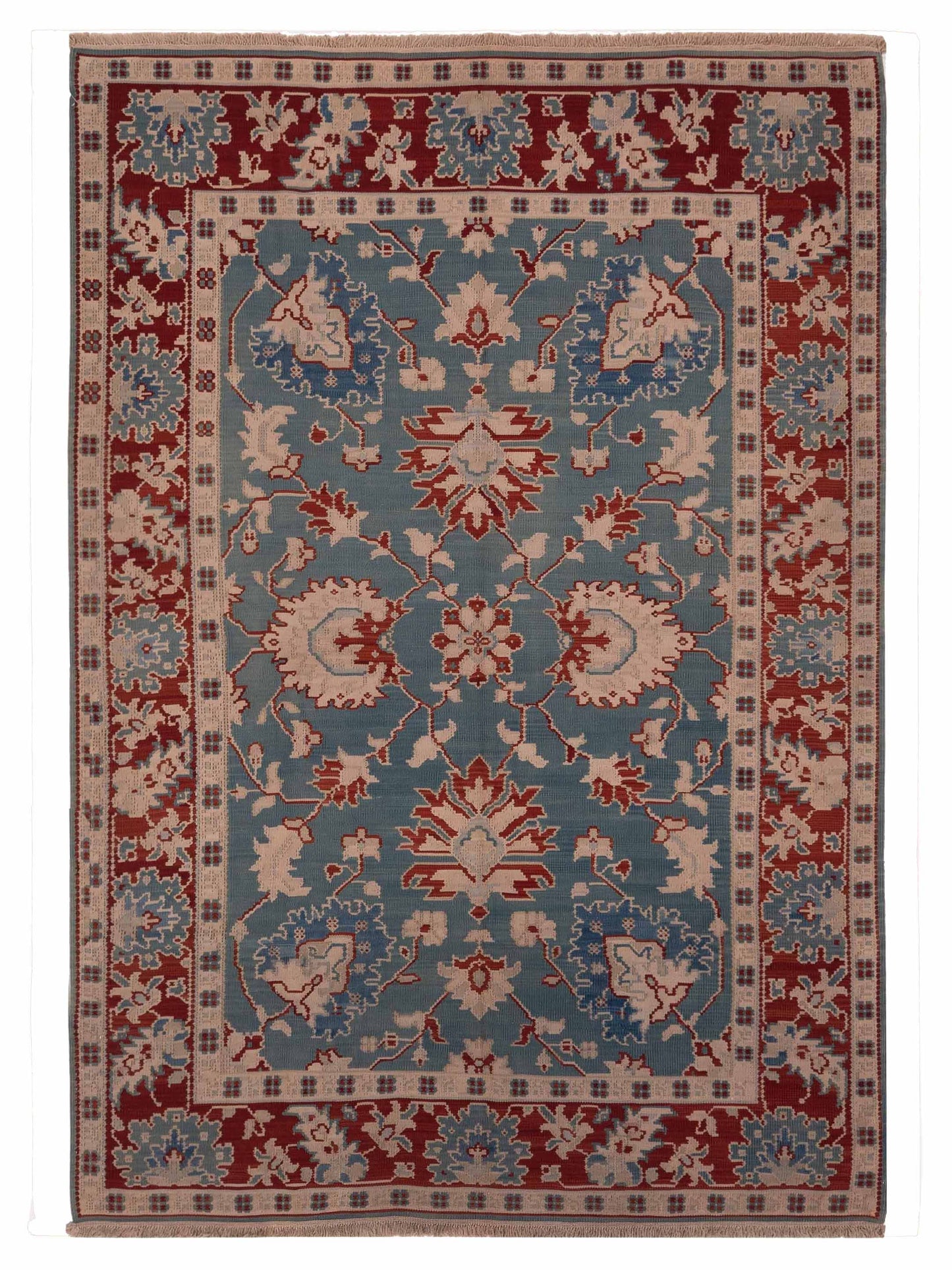 Pasha Transilvanian Kilim Blue Red Traditional