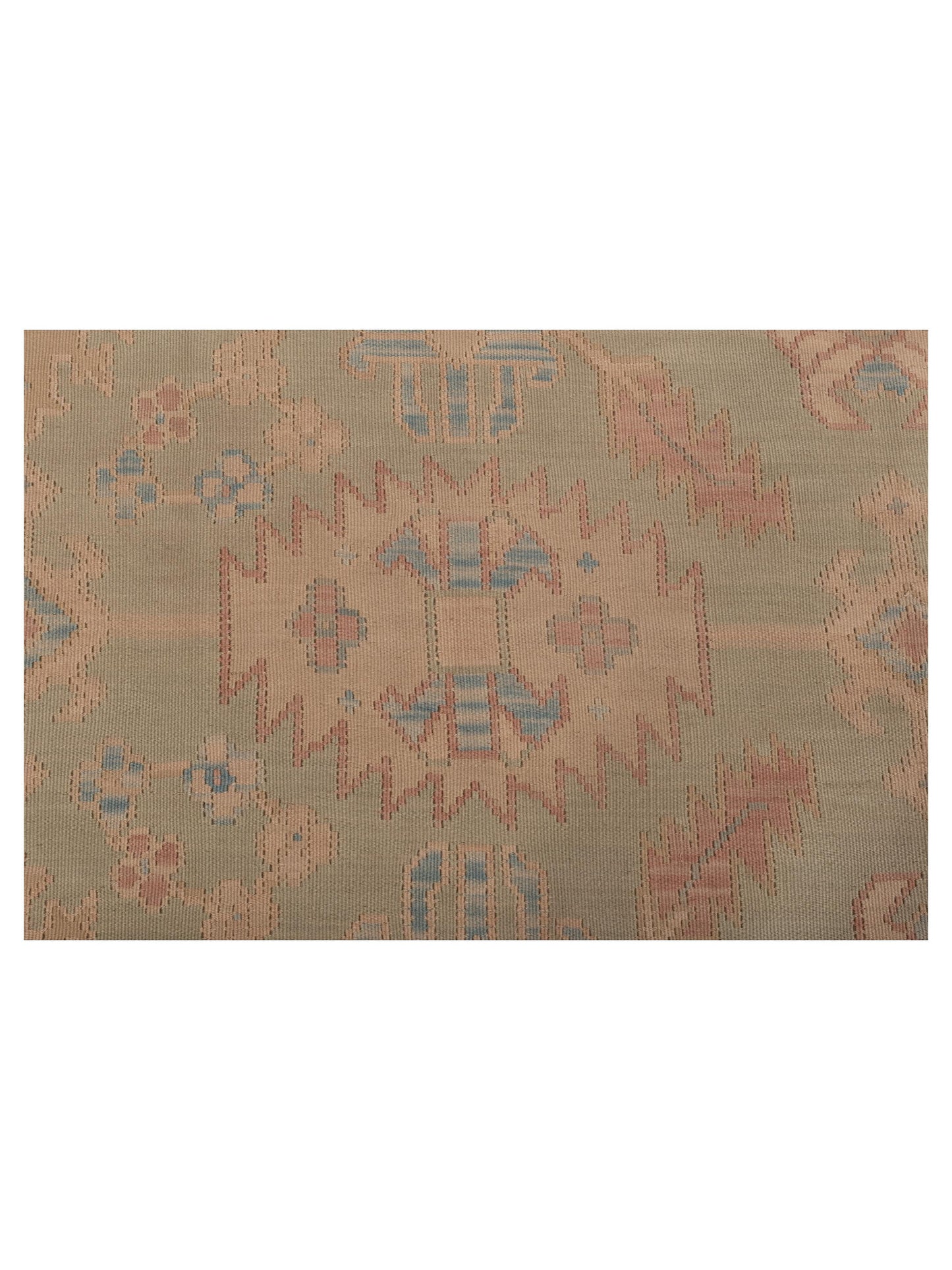 Transilvanian Kilim 66513 Green Beige 8.2x10.9 Hand Woven Rug