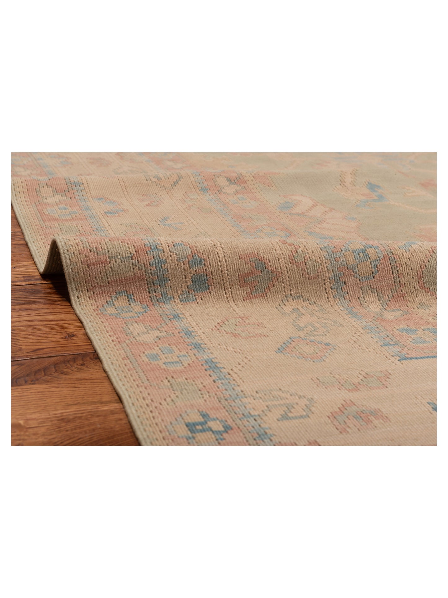 Transilvanian Kilim 66513 Green Beige 8.2x10.9 Hand Woven Rug