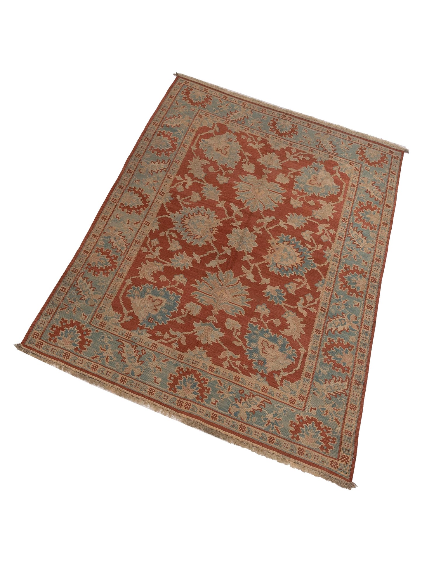 Transilvanian Kilim 67373 Rust Blue 5.8x8.4 Hand Woven Rug