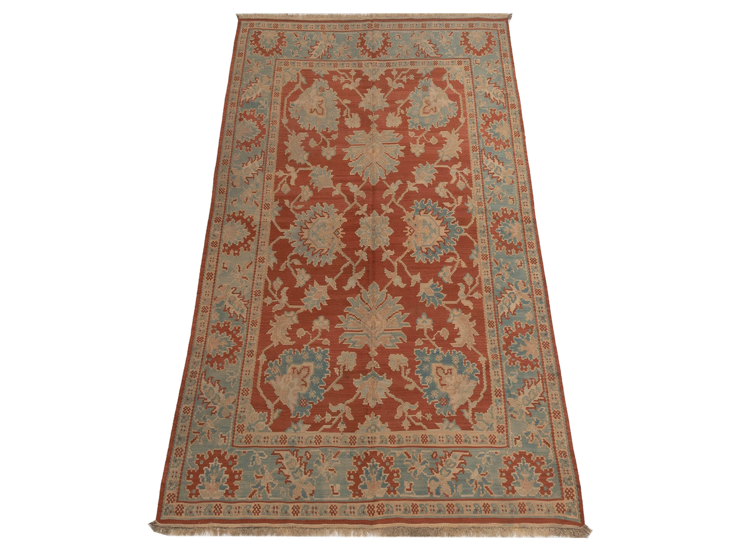 Transilvanian Kilim 67373 Rust Blue 5.8x8.4 Hand Woven Rug