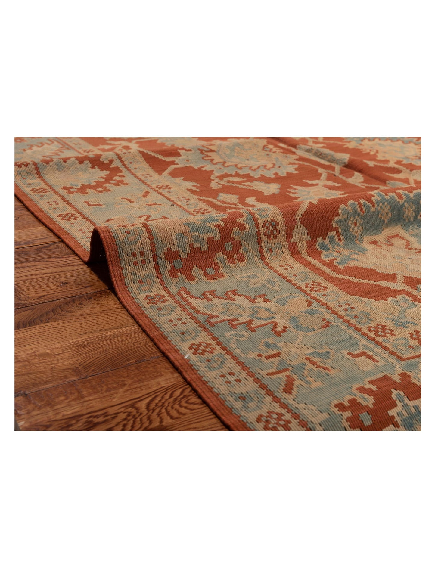 Transilvanian Kilim 67373 Rust Blue 5.8x8.4 Hand Woven Rug
