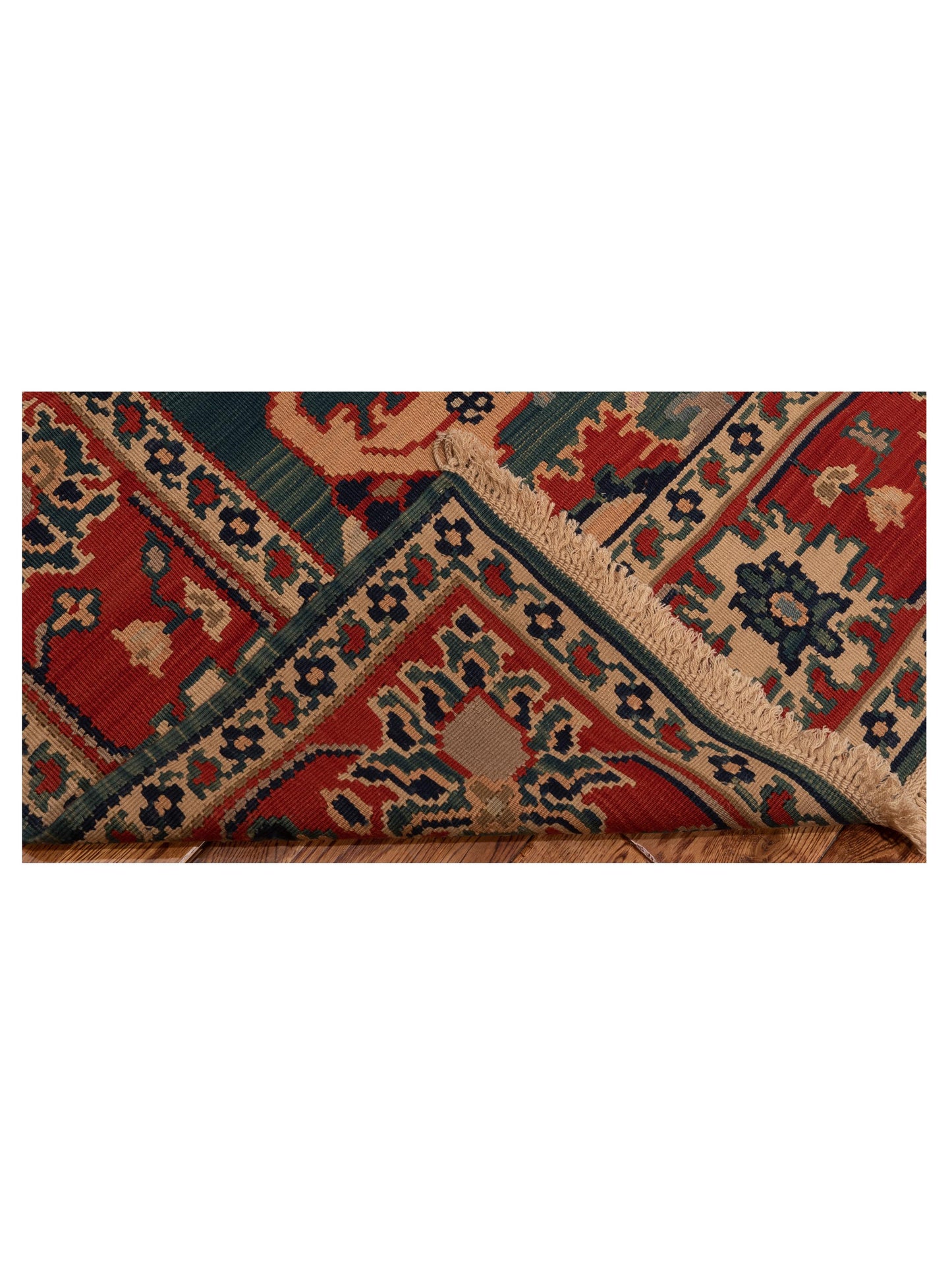 Transilvanian Kilim 67378 Blue Red 6.7x7.2 Hand Woven Rug