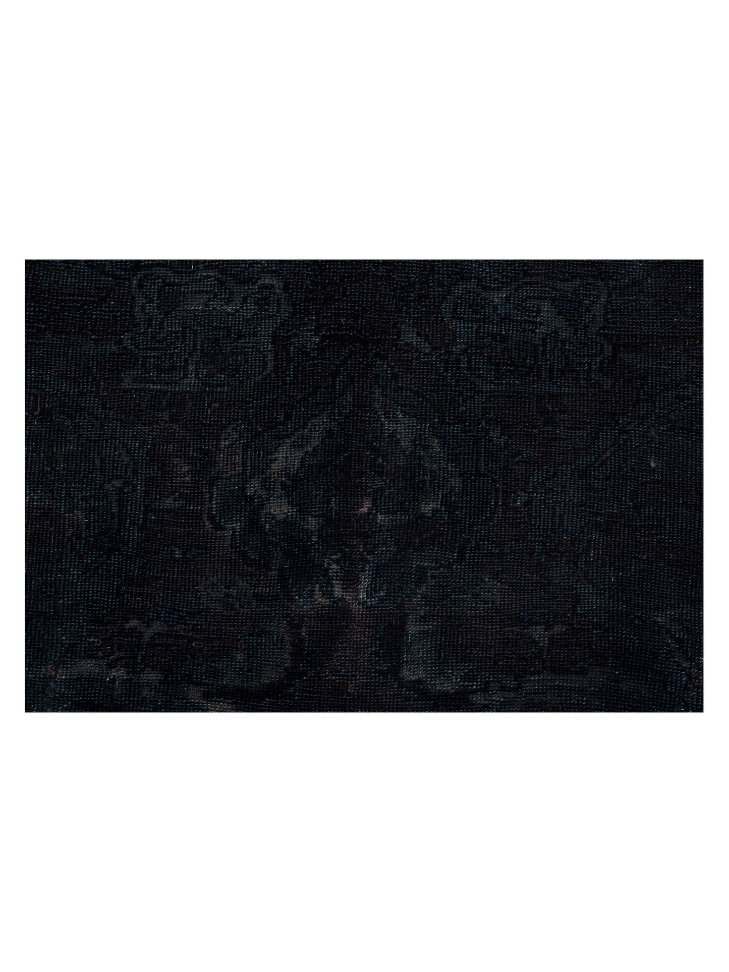Vintage 68289 Black Blue 8x9.3 Hand Knotted Rug
