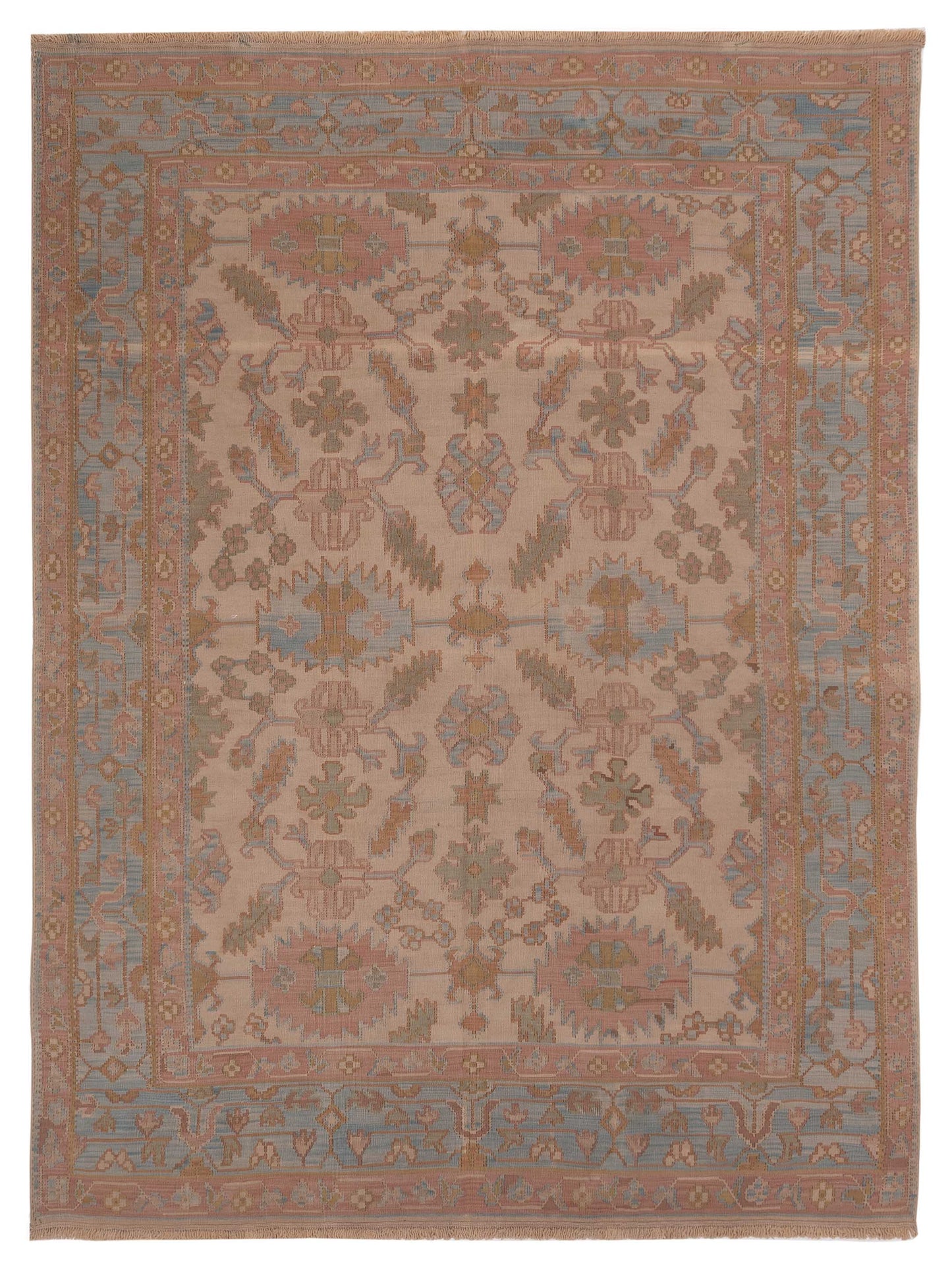 Pasha Transilvanian Kilim Beige Blue Traditional