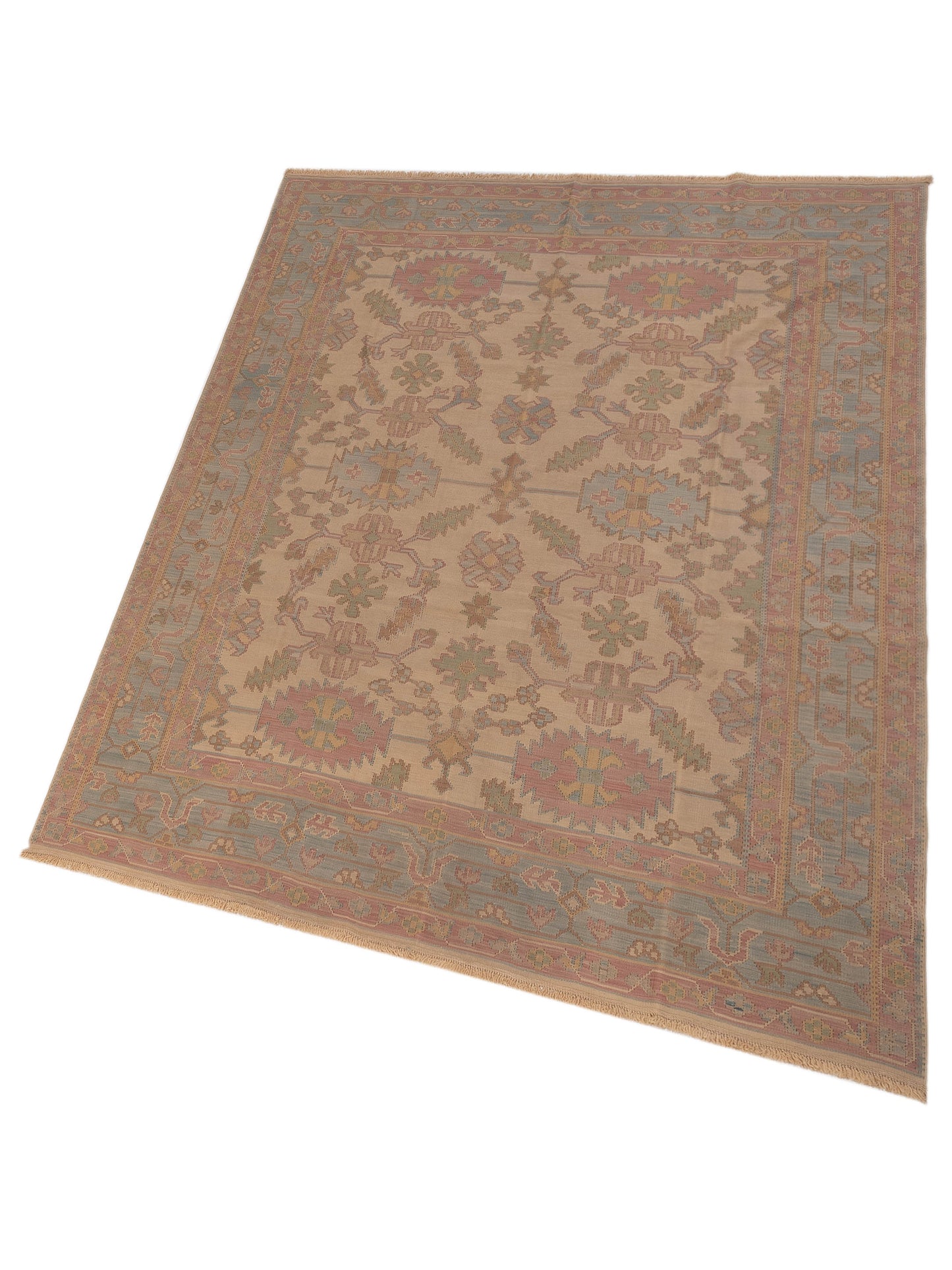 Transilvanian Kilim 68970 Cream Blue 8x10.4 Hand Woven Rug