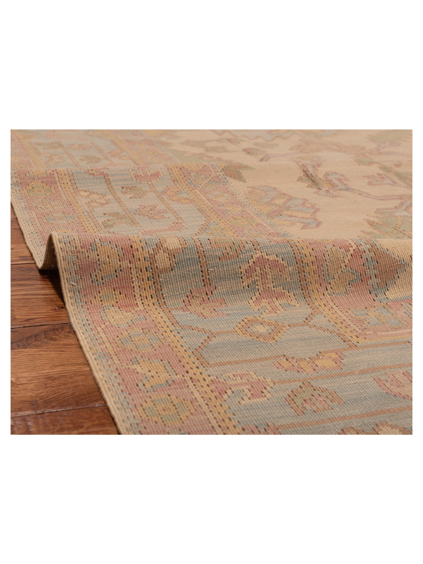 Transilvanian Kilim 68970 Cream Blue 8x10.4 Hand Woven Rug