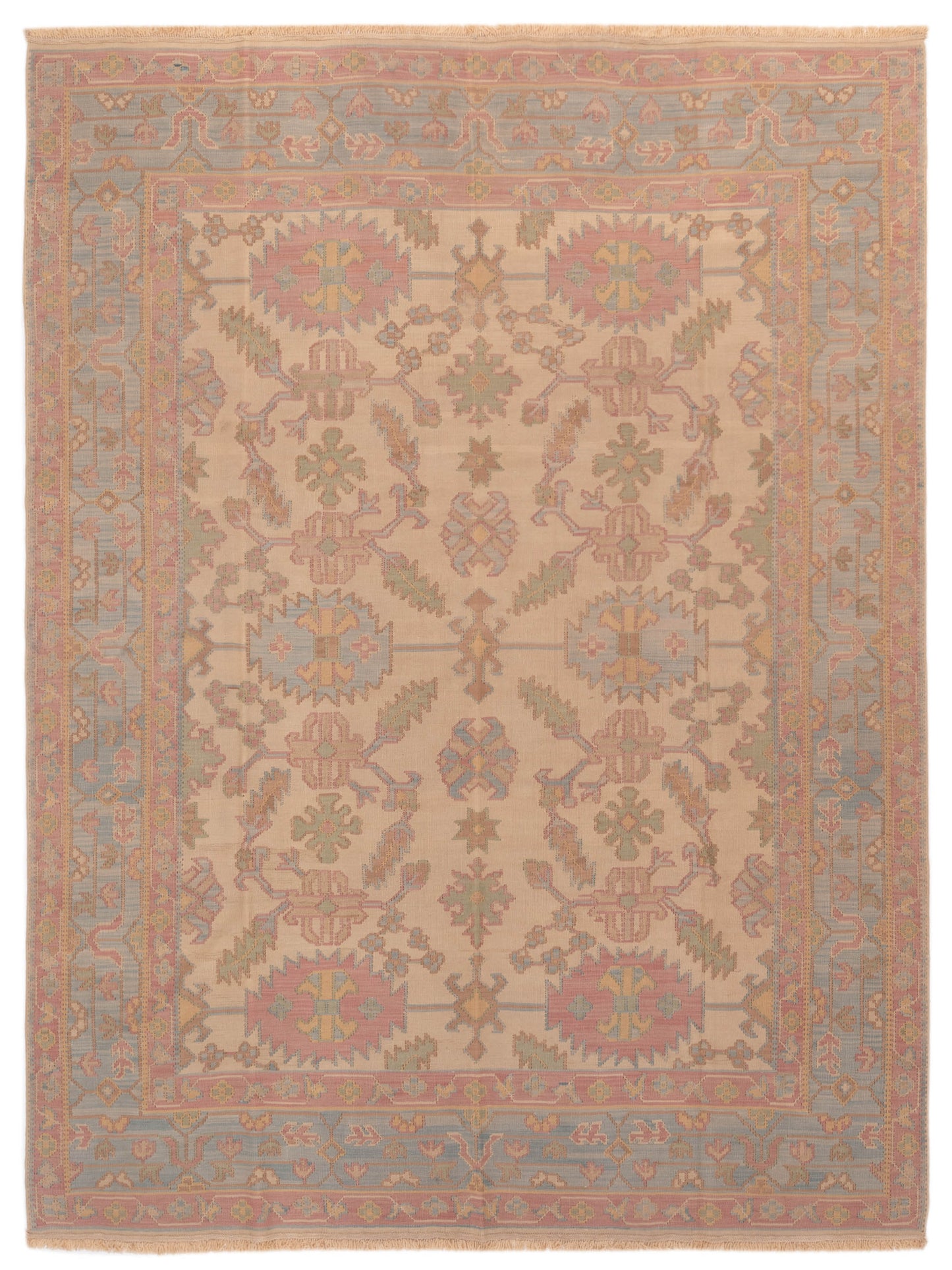 Pasha Transilvanian Kilim Cream Blue Traditional