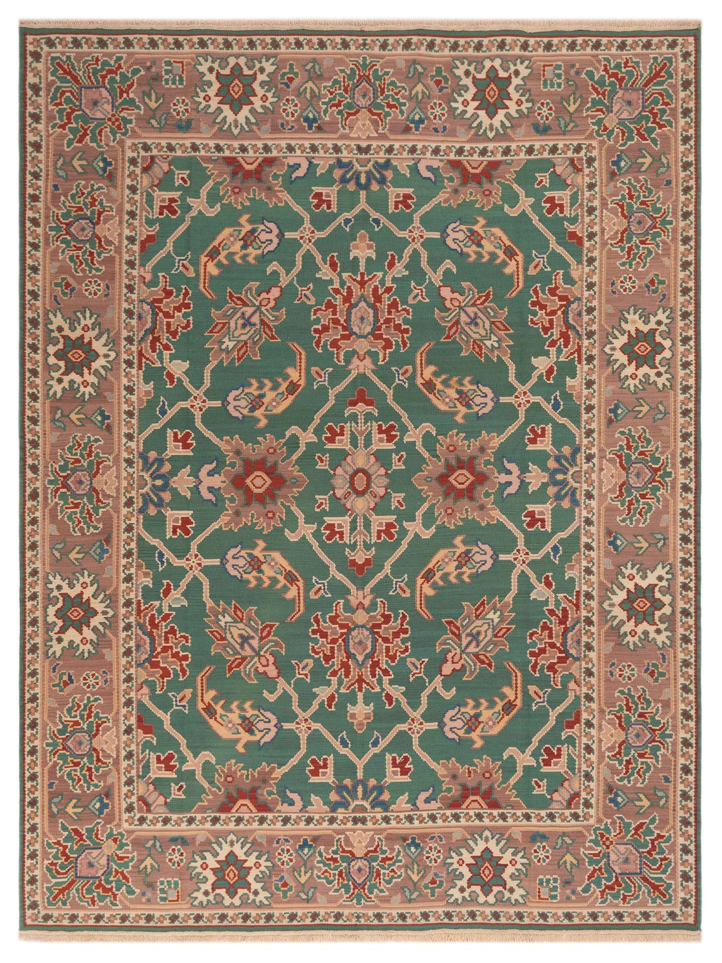 Pasha Transilvanian Kilim Green Plum Traditional