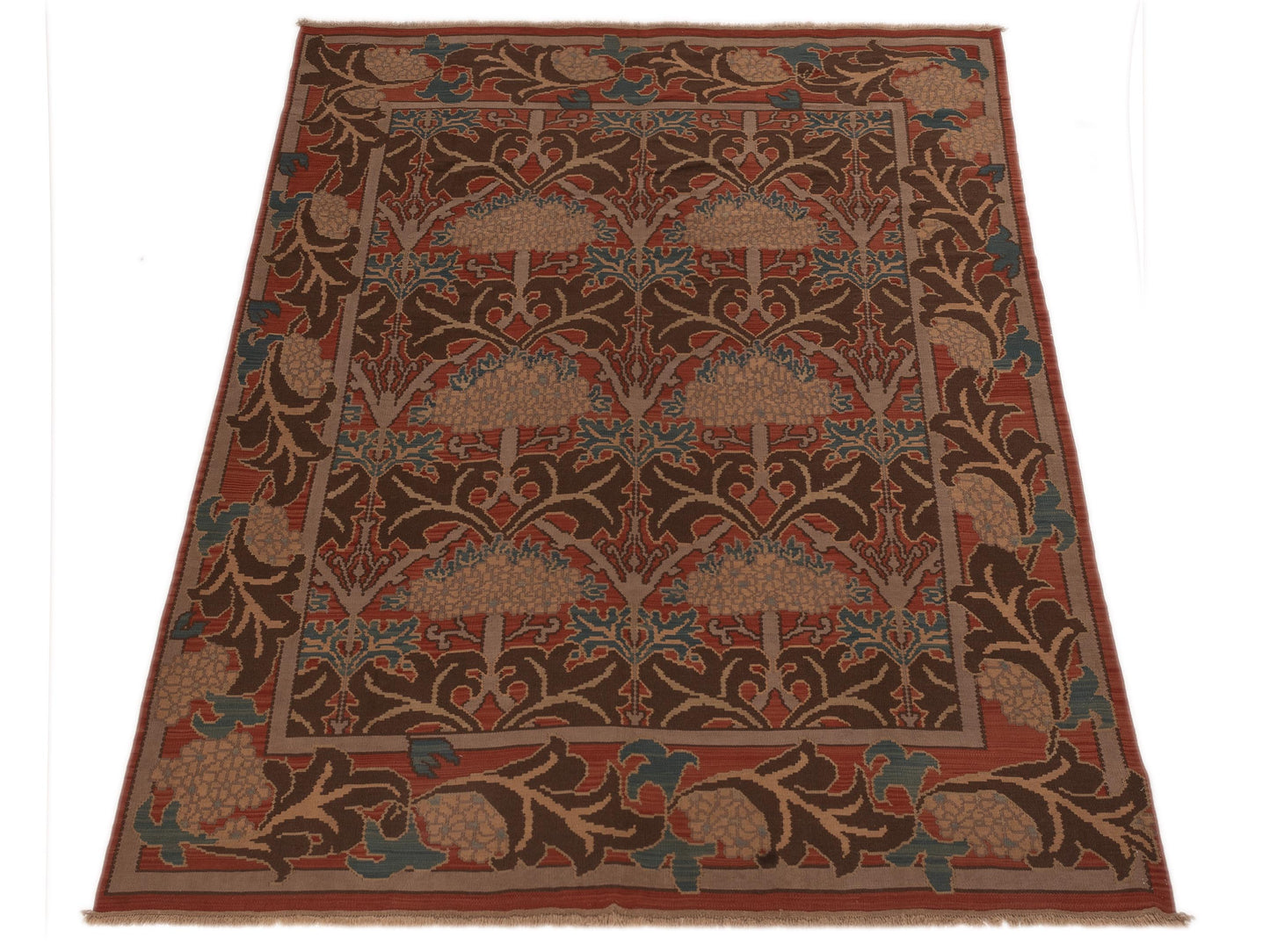 Transilvanian Kilim 68984 Brown Rust 8.2x9.11 Hand Woven Rug