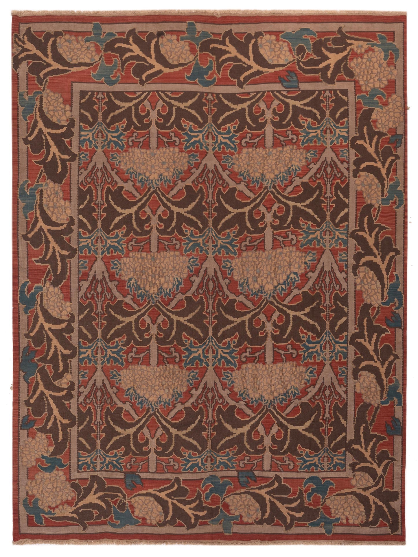 Pasha Transilvanian Kilim Brown Rust Traditional