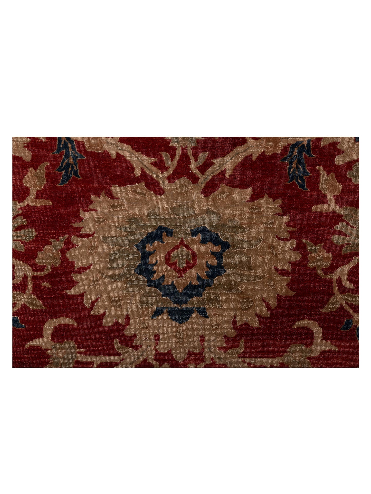 Turkish Elvan 69860 Red Navy 12.2x17.1 Hand Knotted Rug