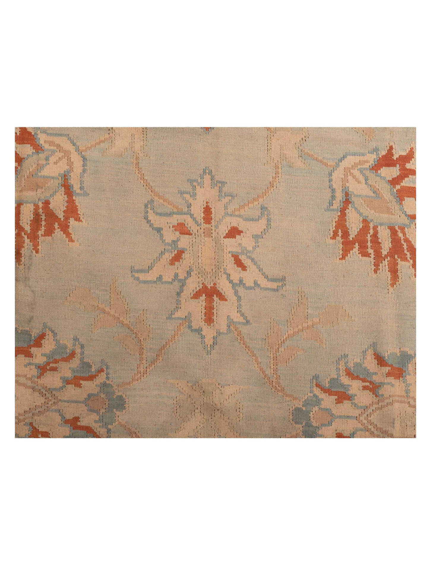 Transilvanian Kilim 69946 Silver Rust 8.11x11.9 Hand Woven Rug
