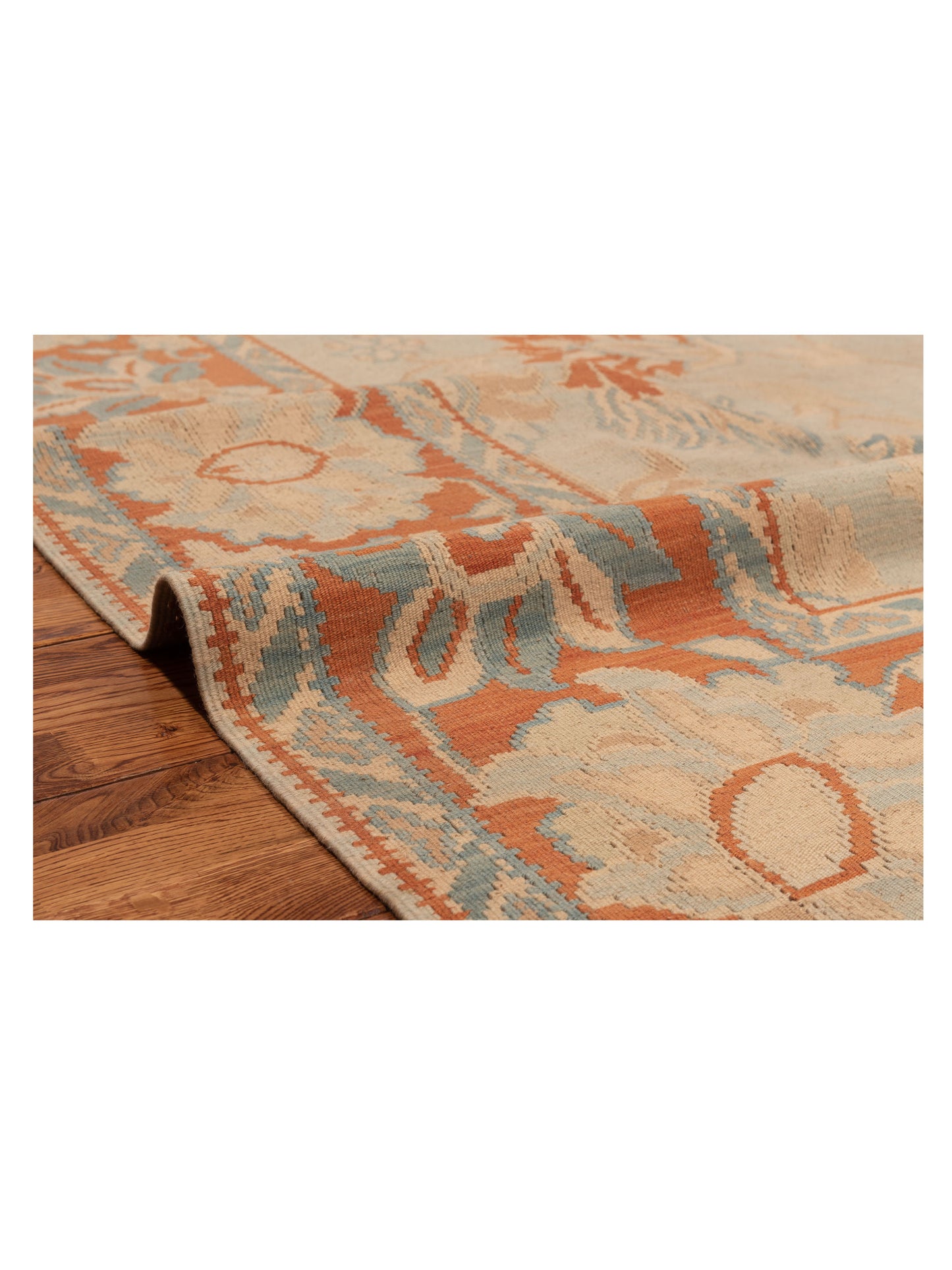 Transilvanian Kilim 69946 Silver Rust 8.11x11.9 Hand Woven Rug