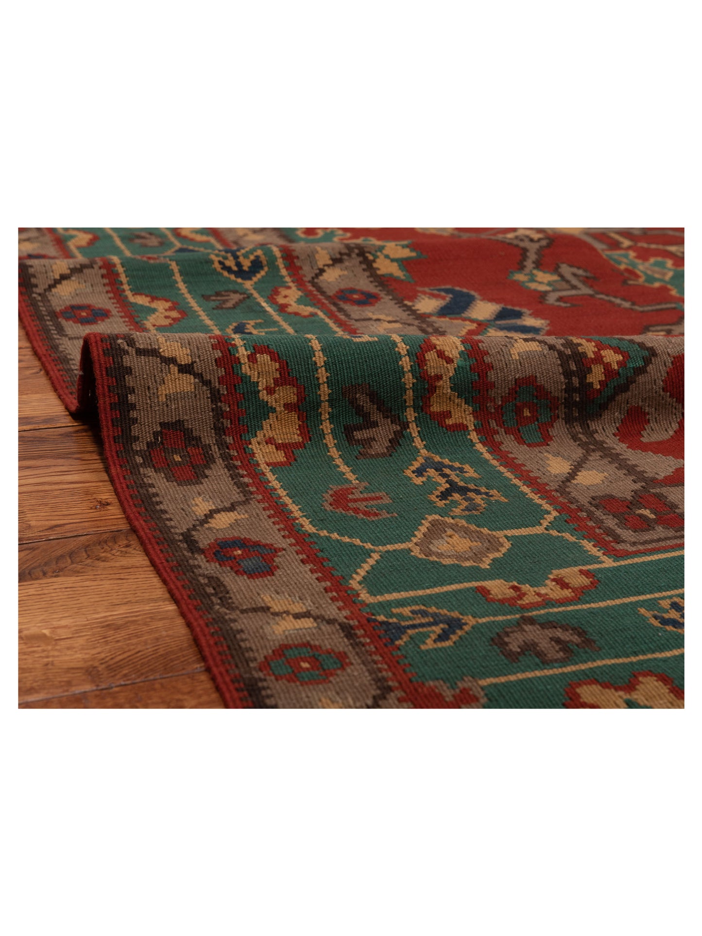 Transilvanian Kilim 69973 Red Blue 8.1x10.5 Hand Woven Rug