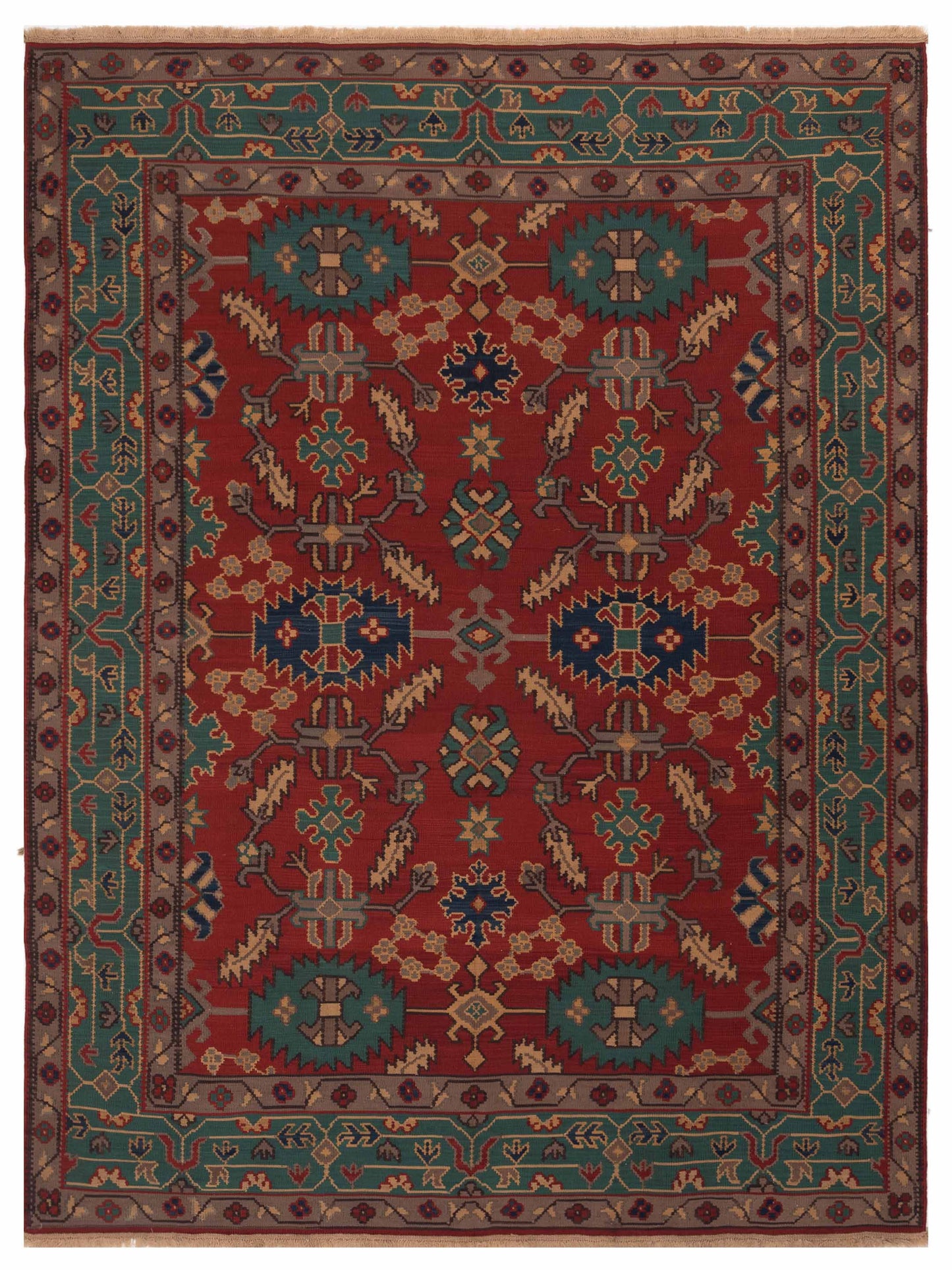 Pasha Transilvanian Kilim Red Blue Traditional