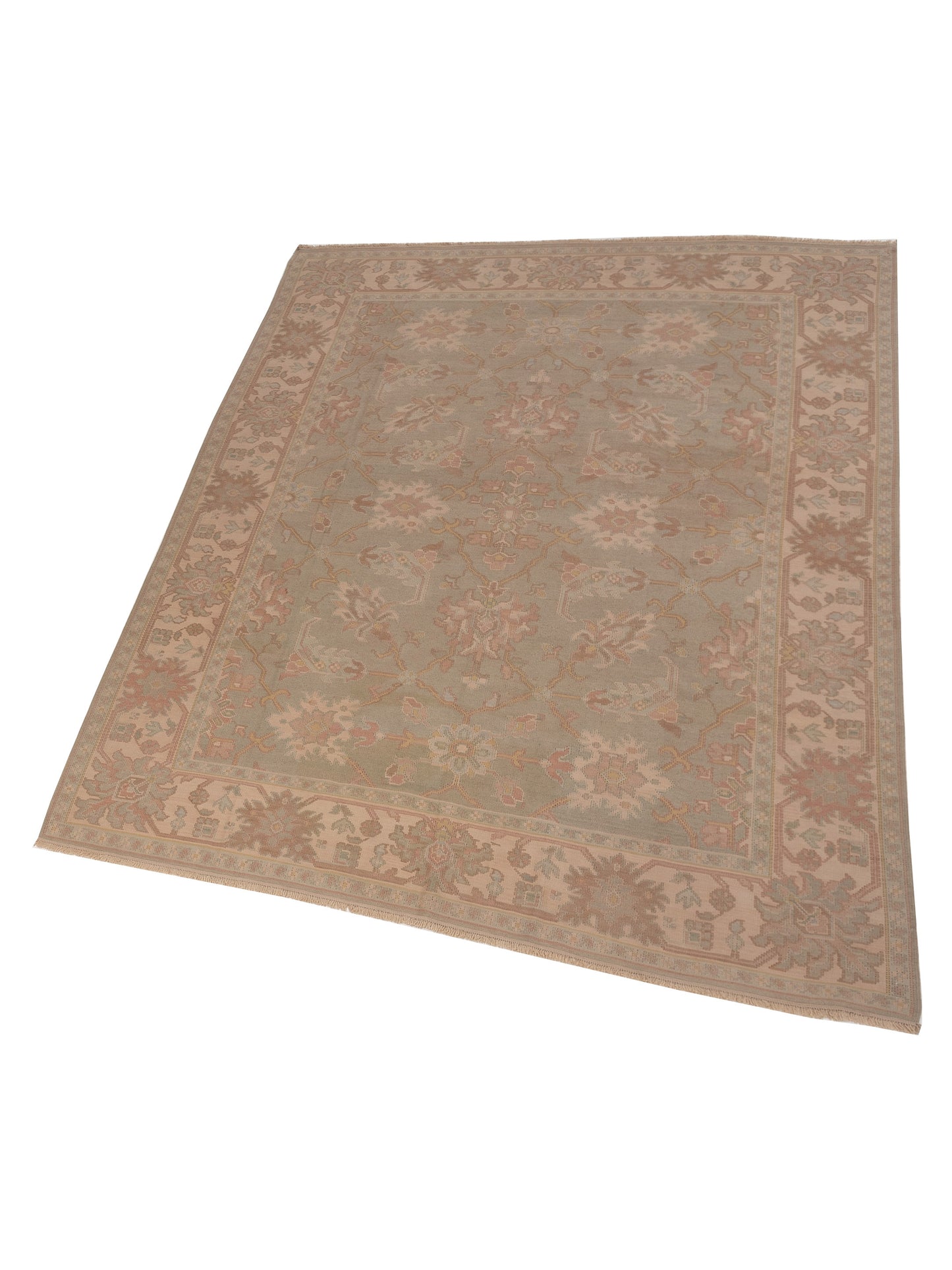 Transilvanian Kilim 69977 Silver Ivory 9.1x11.8 Hand Woven Rug