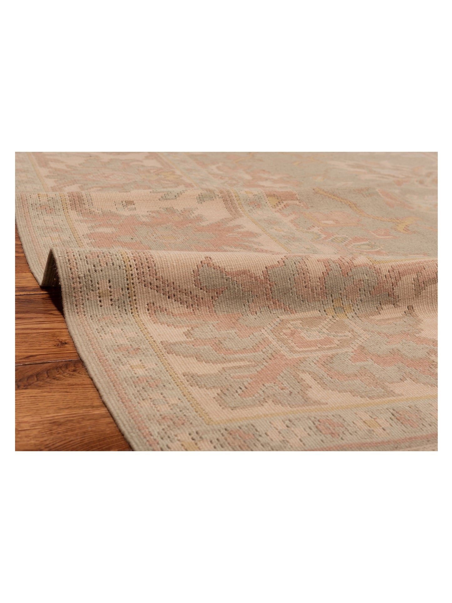 Transilvanian Kilim 69977 Silver Ivory 9.1x11.8 Hand Woven Rug