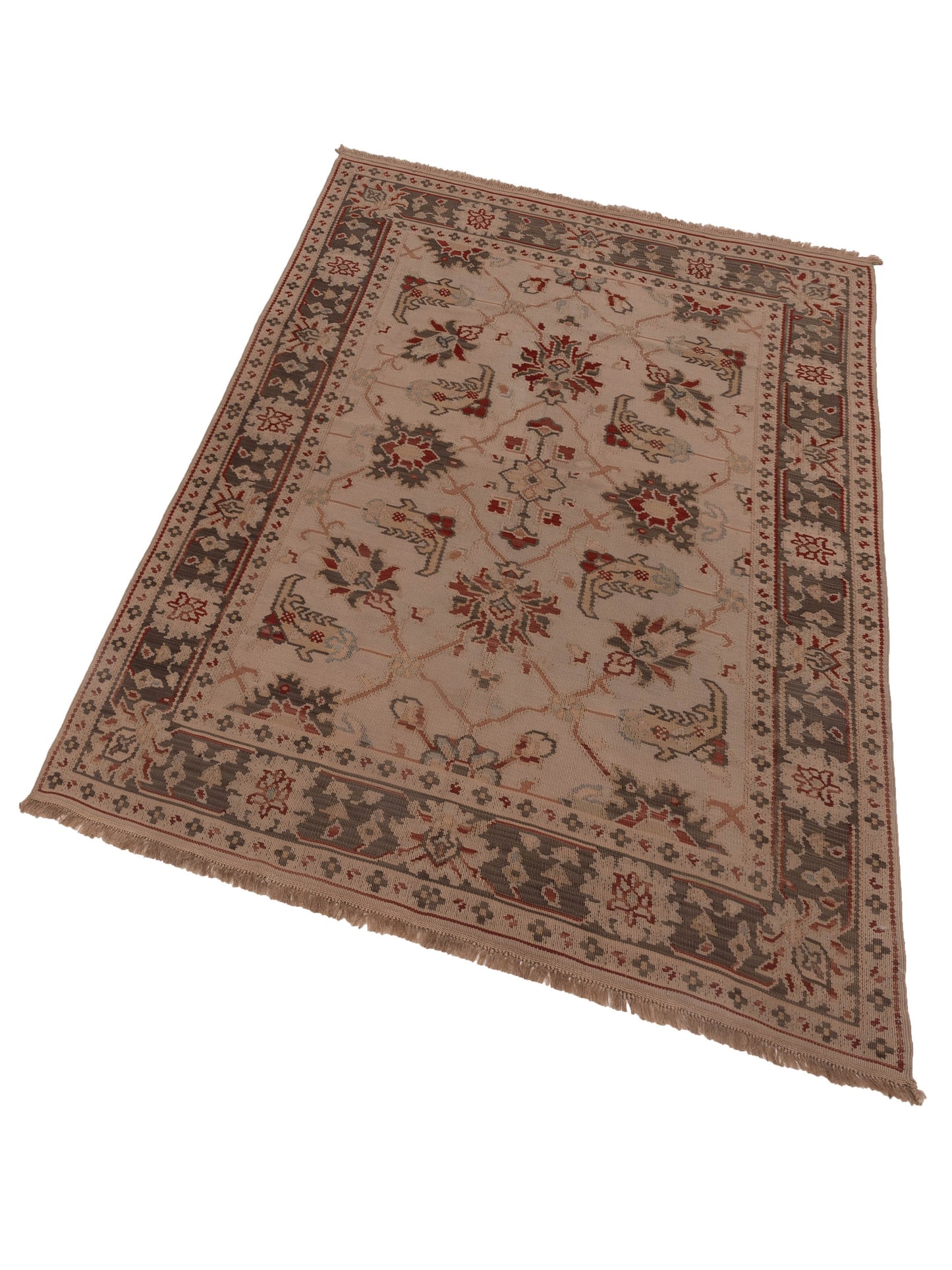 Transilvanian Kilim 69979 Beige Brown 5.8x8 Hand Woven Rug
