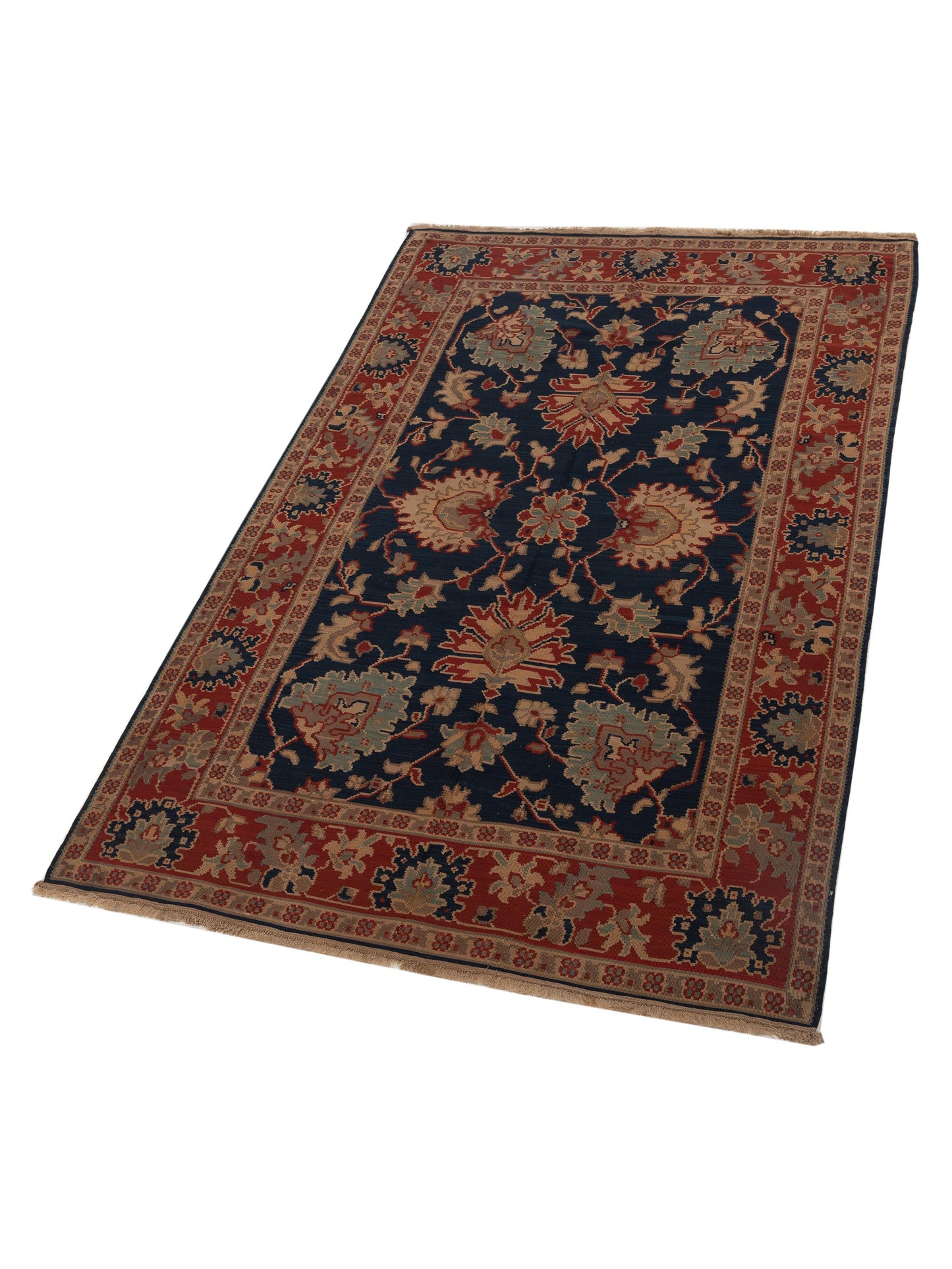 Transilvanian Kilim 70007 Navy Red 6.6x10.2 Hand Woven Rug