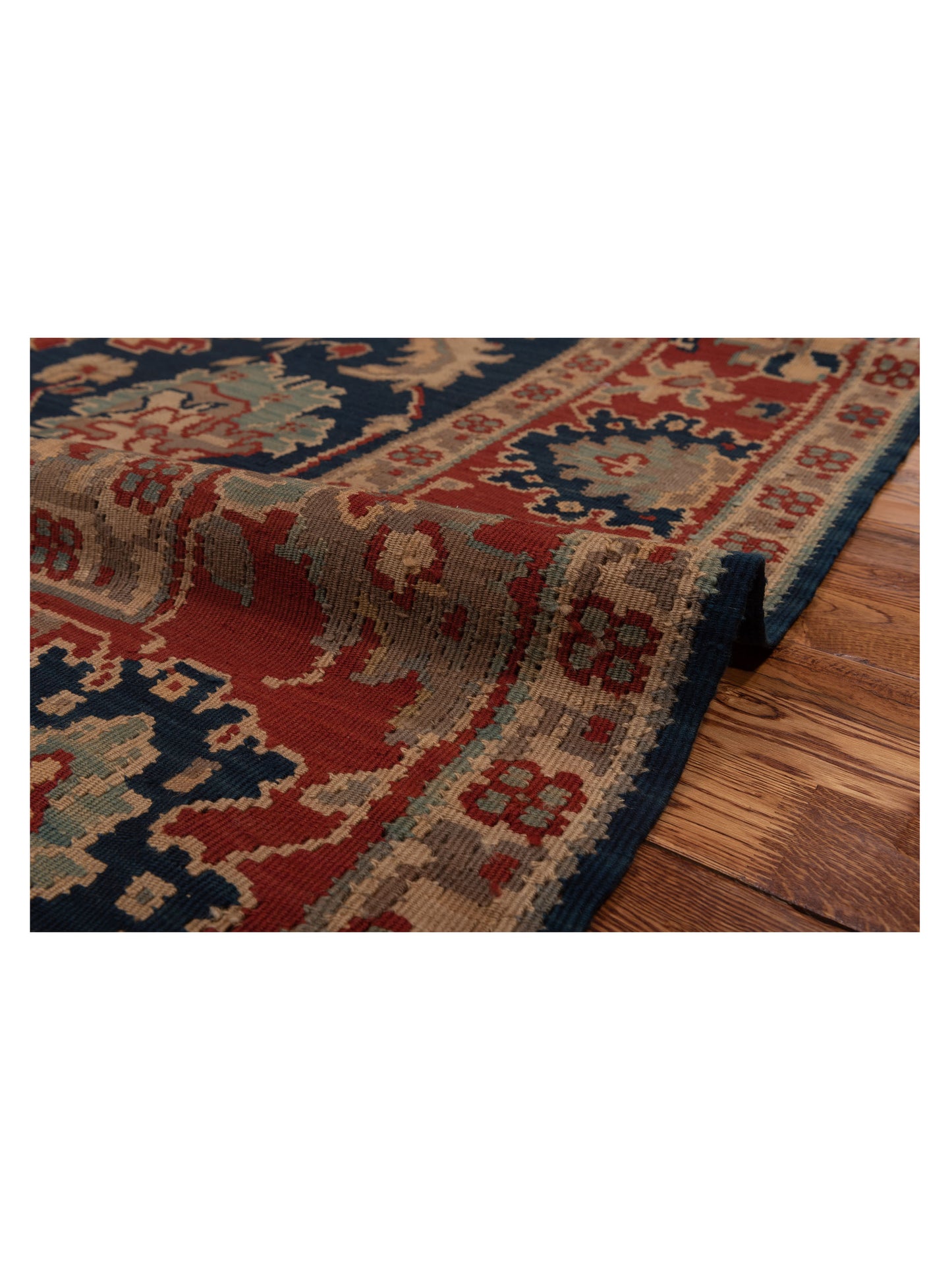 Transilvanian Kilim 70007 Navy Red 6.6x10.2 Hand Woven Rug