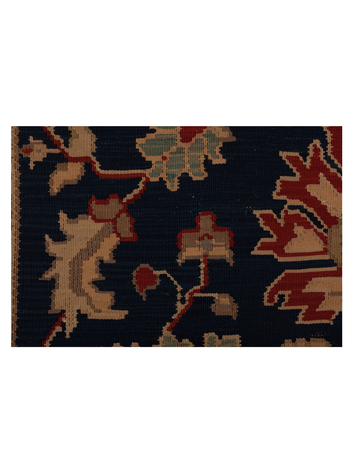 Transilvanian Kilim 70007 Navy Red 6.6x10.2 Hand Woven Rug
