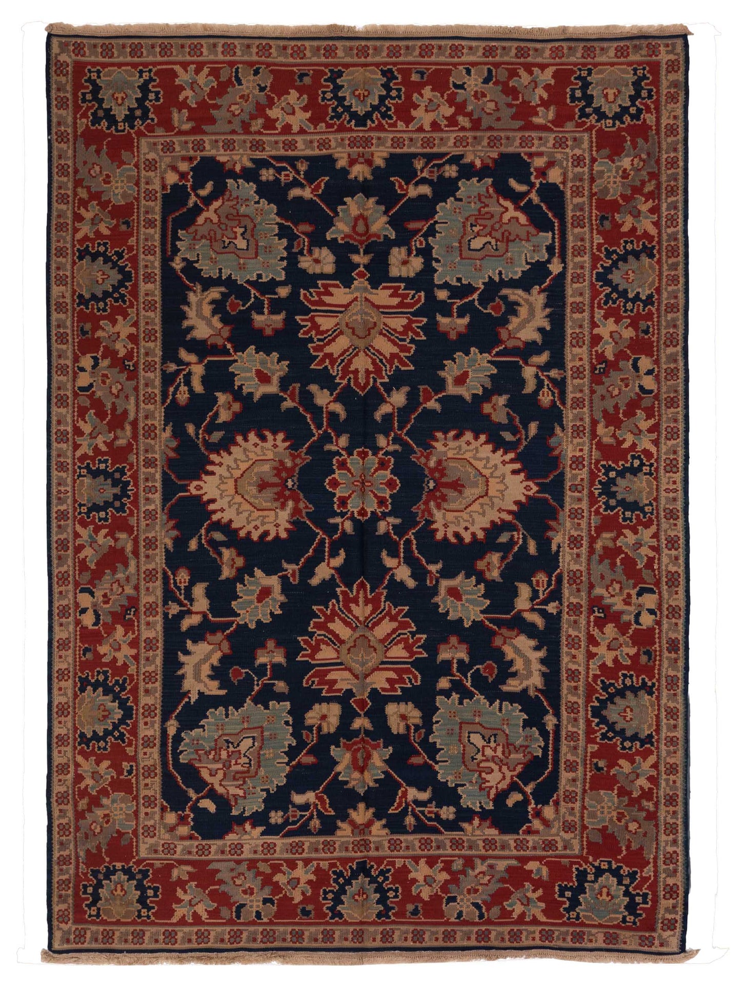 Pasha Transilvanian Kilim Navy Red Traditional
