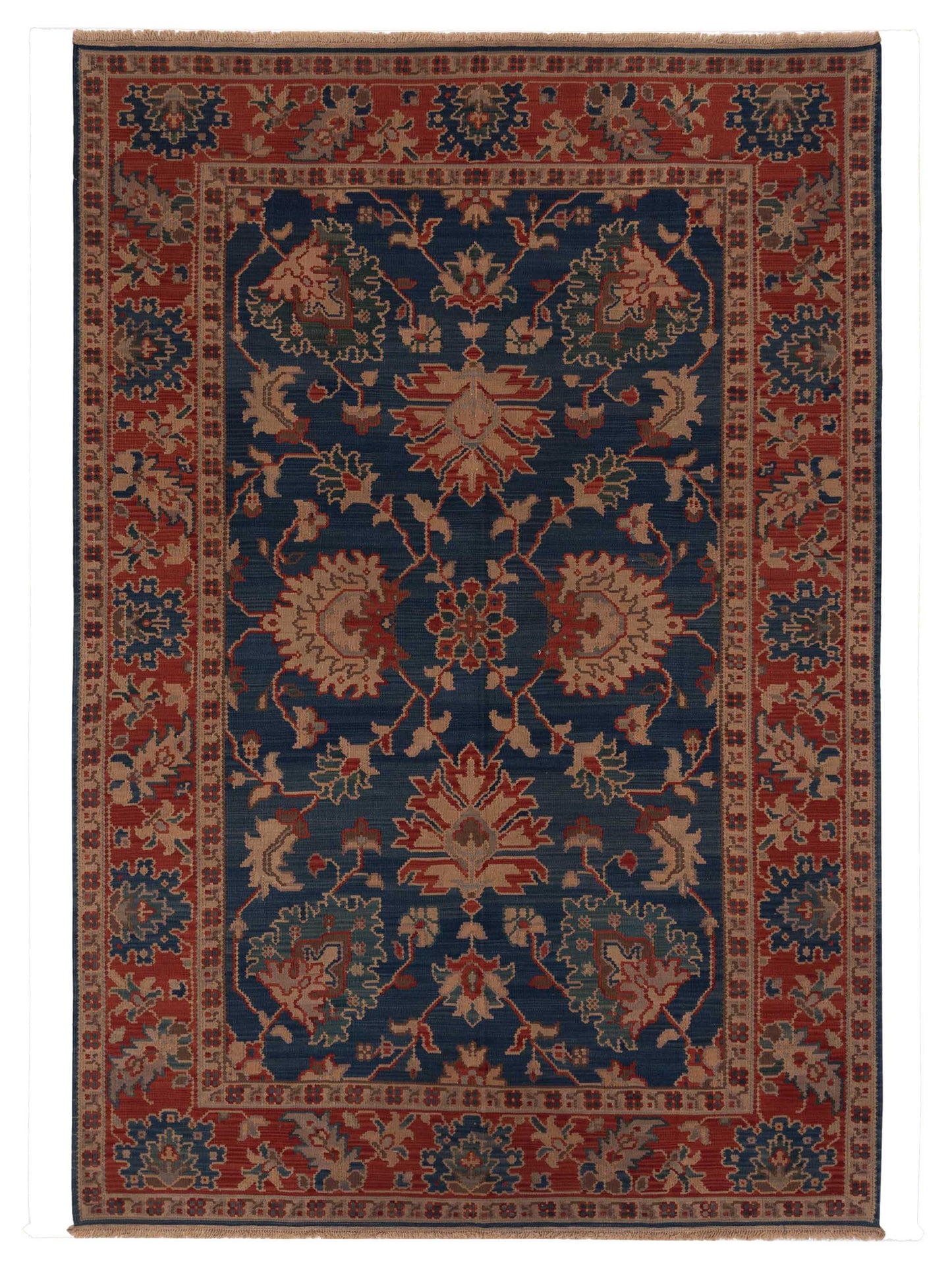 Pasha Transilvanian Kilim Blue Red Traditional